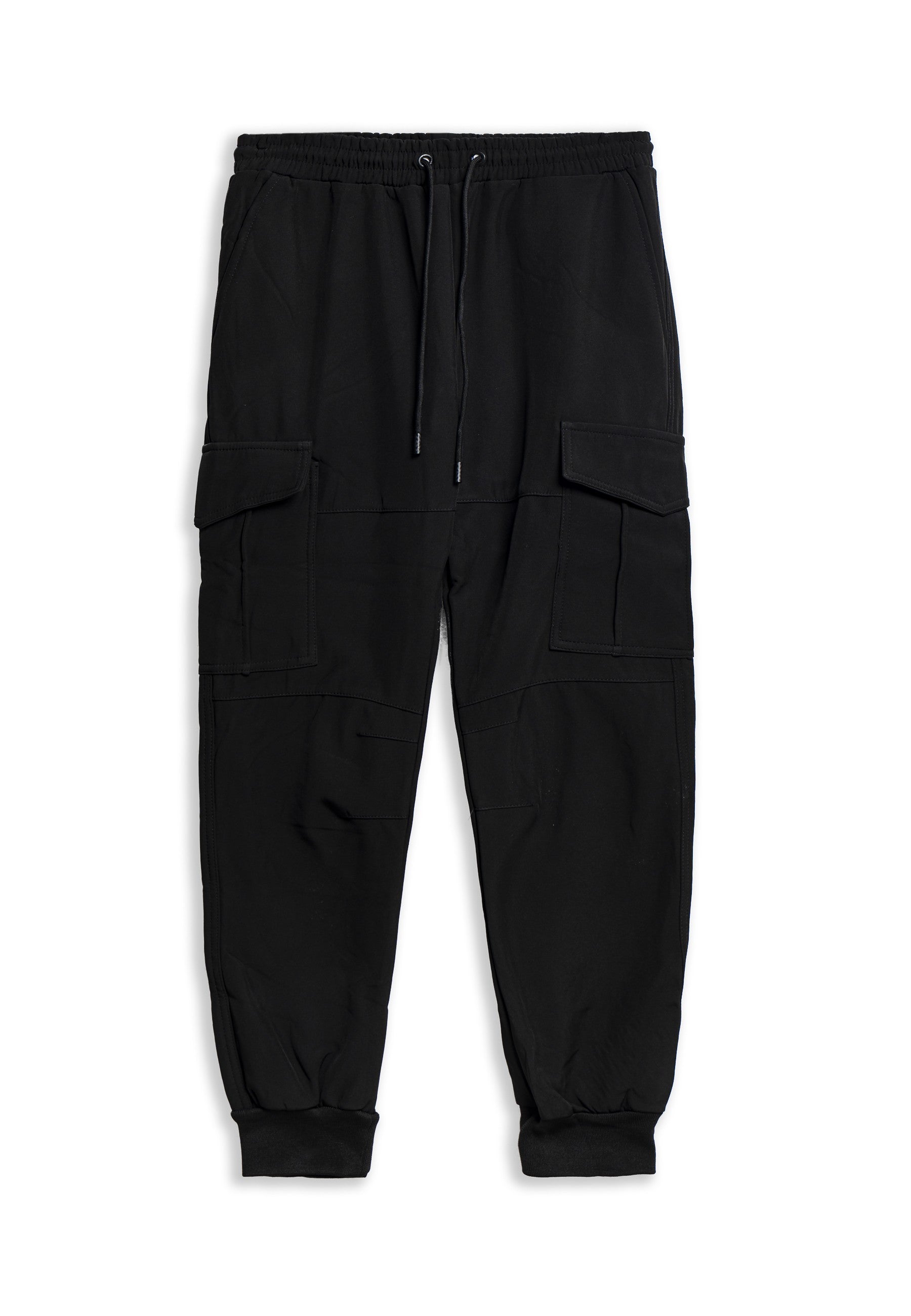 PANTALON NEGRO ASIMETRICAL POCKET CARGO JOGGER