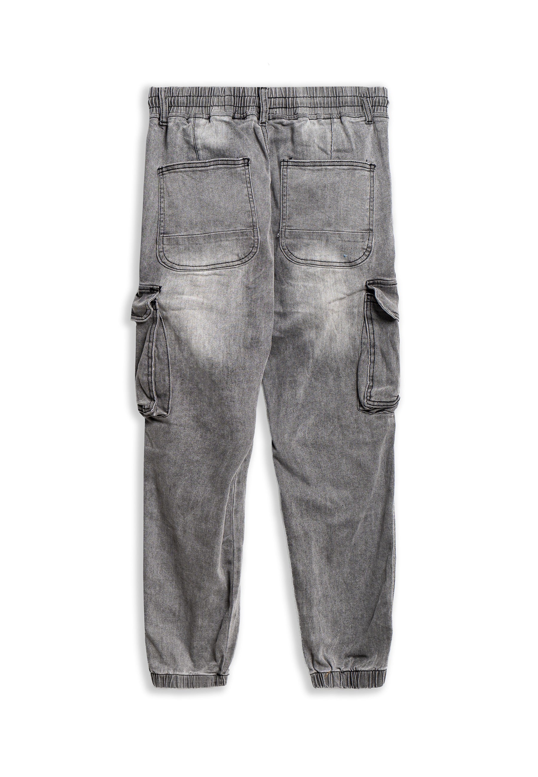 PANTALON VAQUERO GRIS GASTADO SIDE POCKETS ELASTIC WAIST PANT