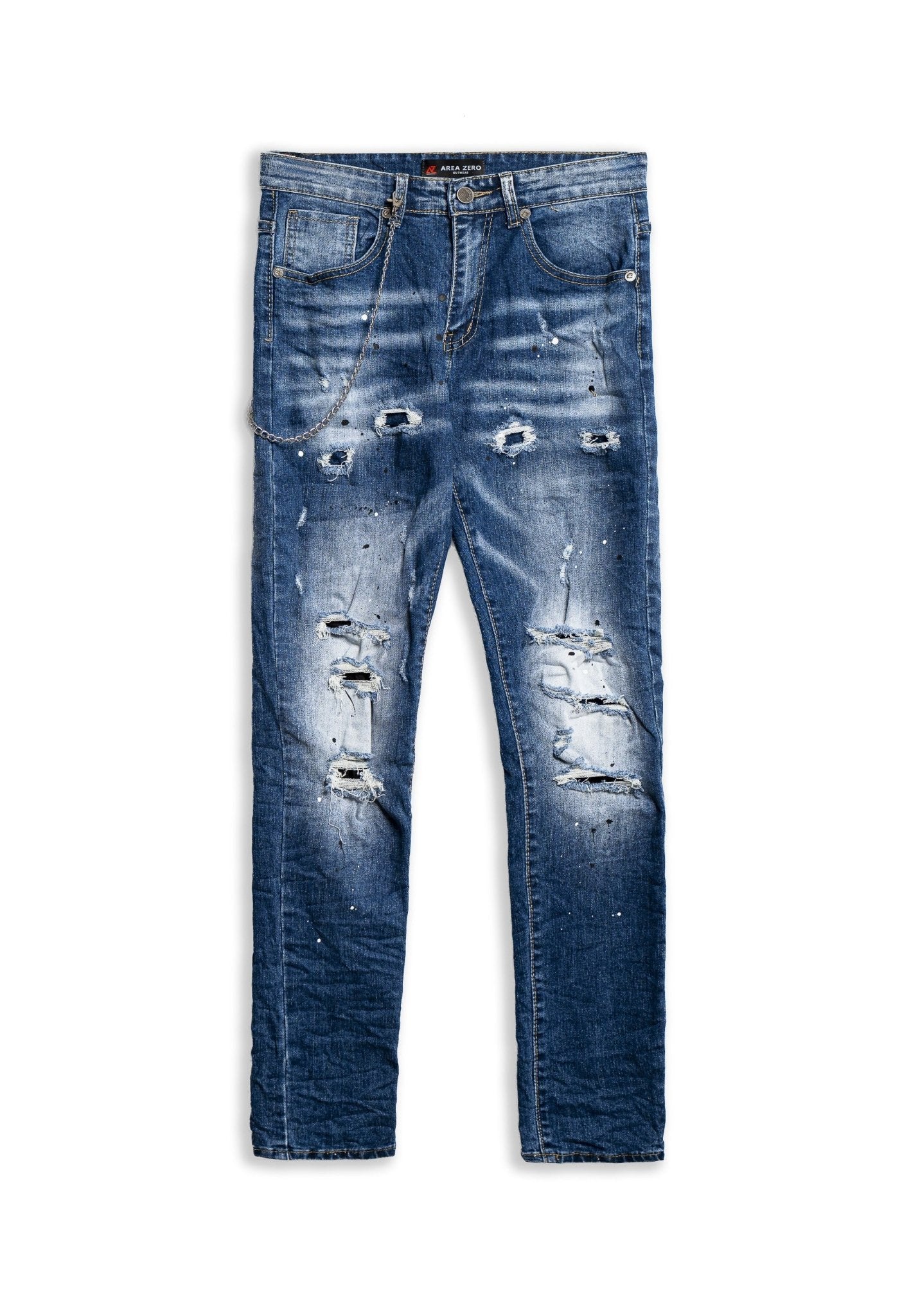 PANTALON VAQUERO MOJADO GASTADO BLACK PAINTED PANT - AREA ZERO