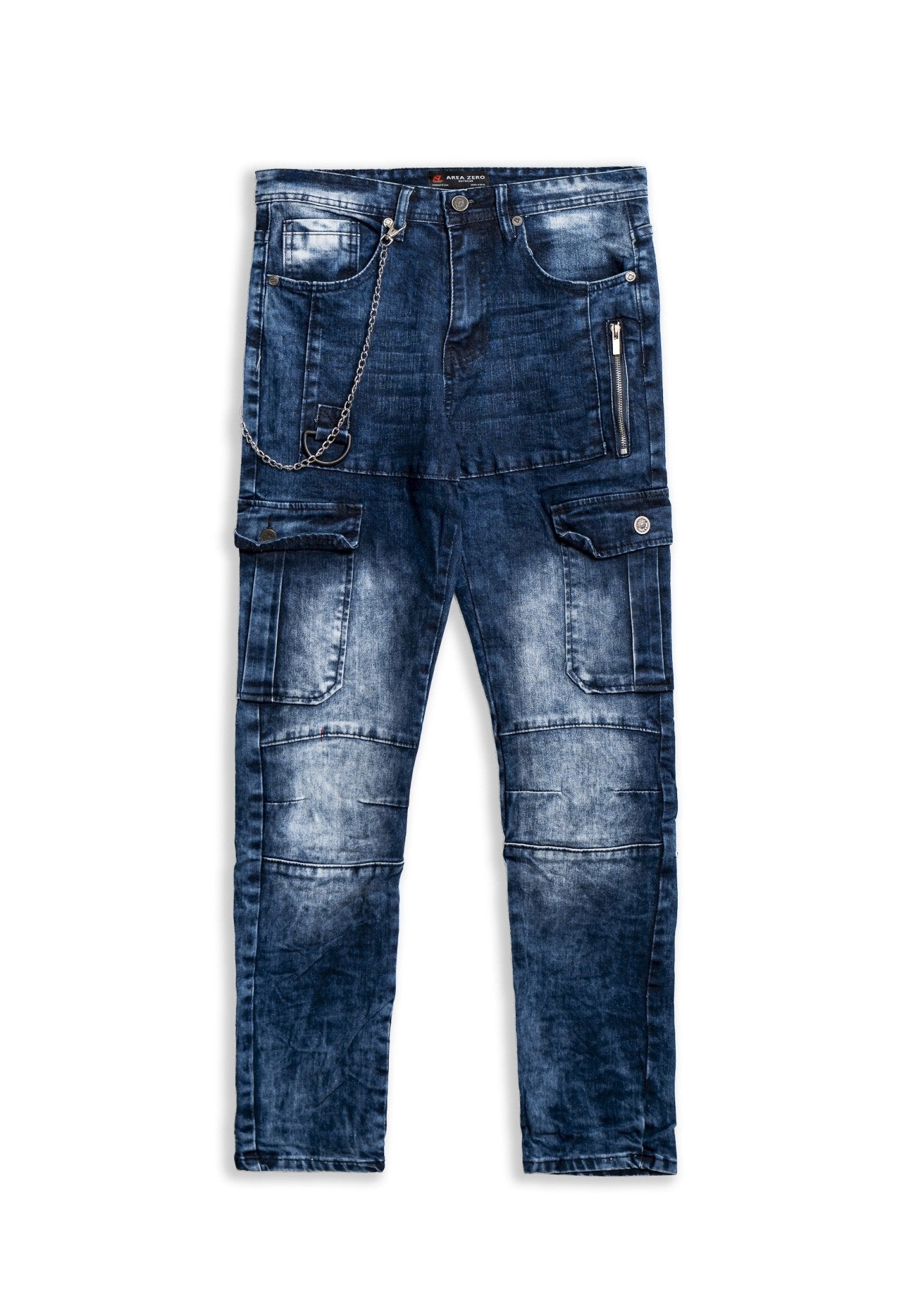 PANTALON VAQUERO MOJADO GASTADO FRONT POCKET ZIP - AREA ZERO