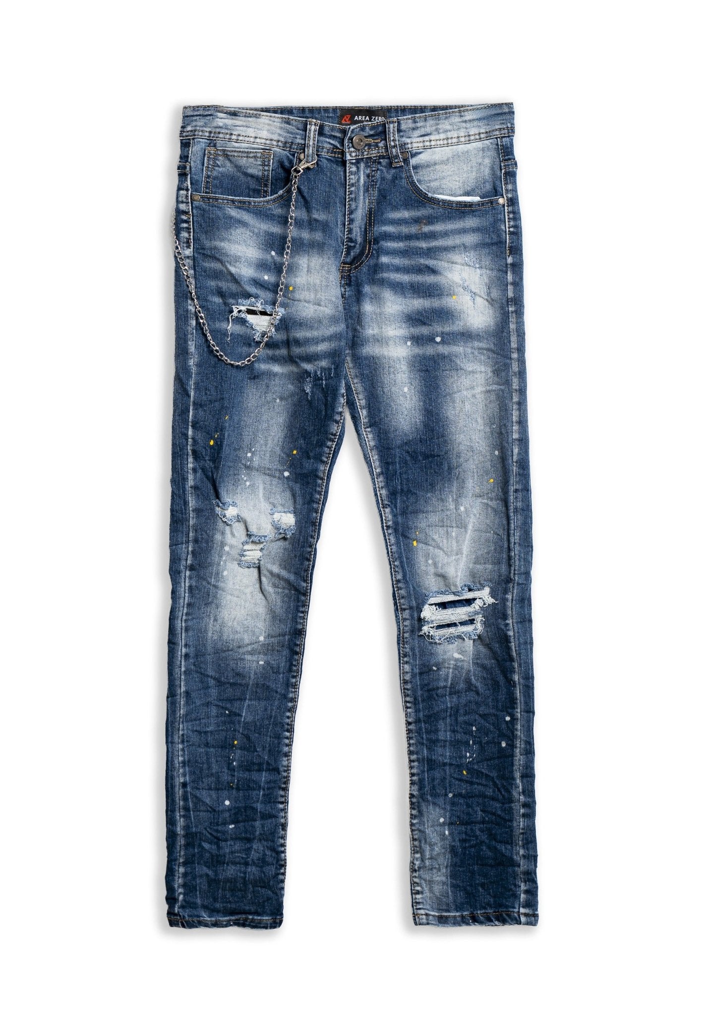 PANTALON VAQUERO MOJADO GASTADO YELLOW PAINTED PANT - AREA ZERO