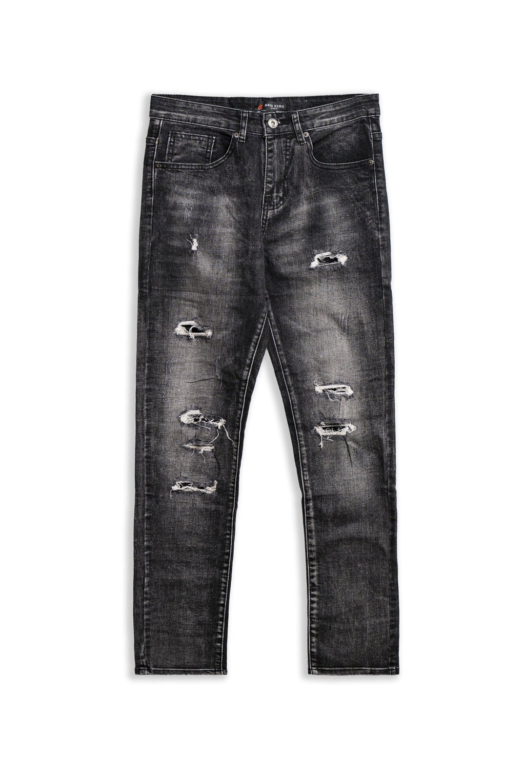 PANTALON VAQUERO NEGRO GASTADO FRONT BROKES PANT - AREA ZERO