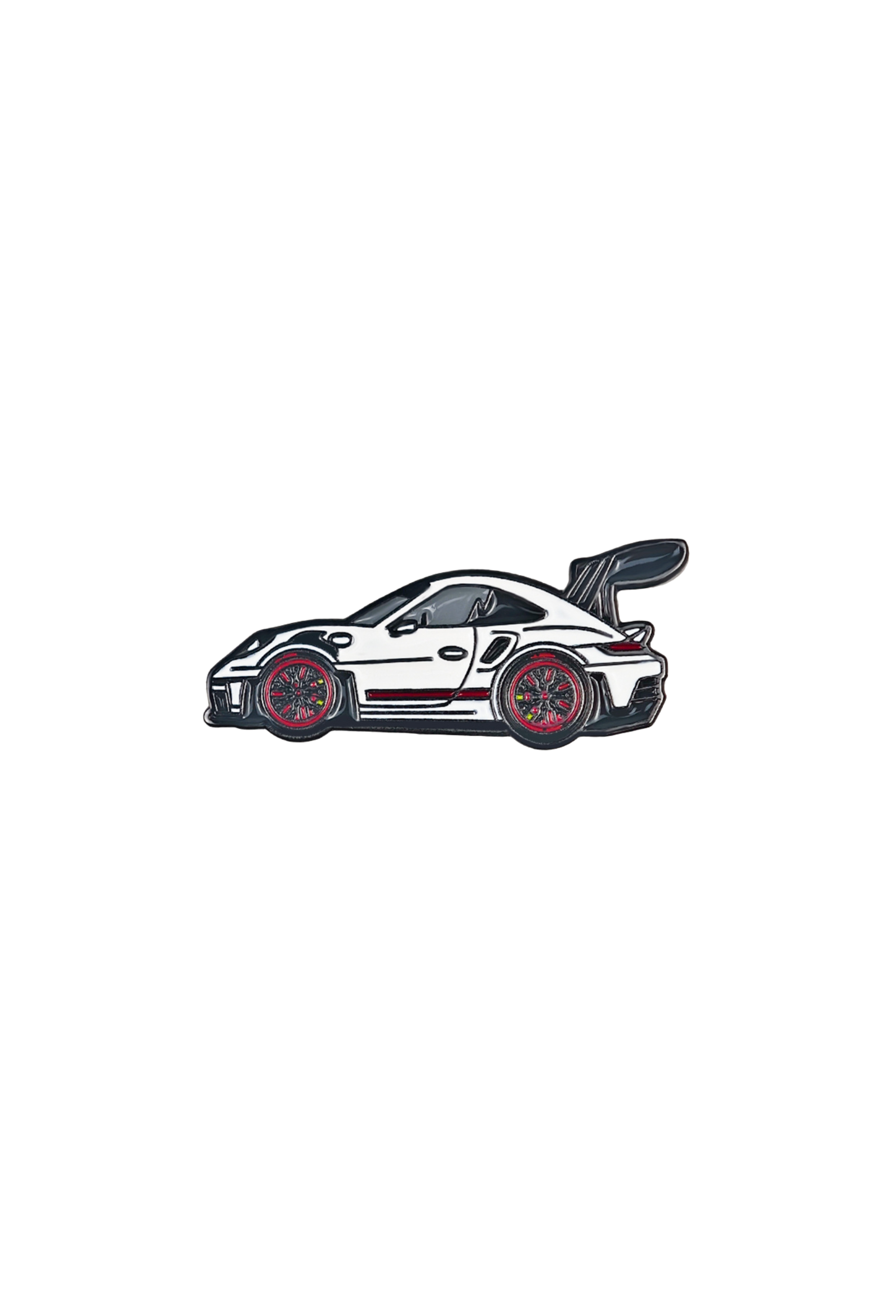 PIN WHITE RACE CAR