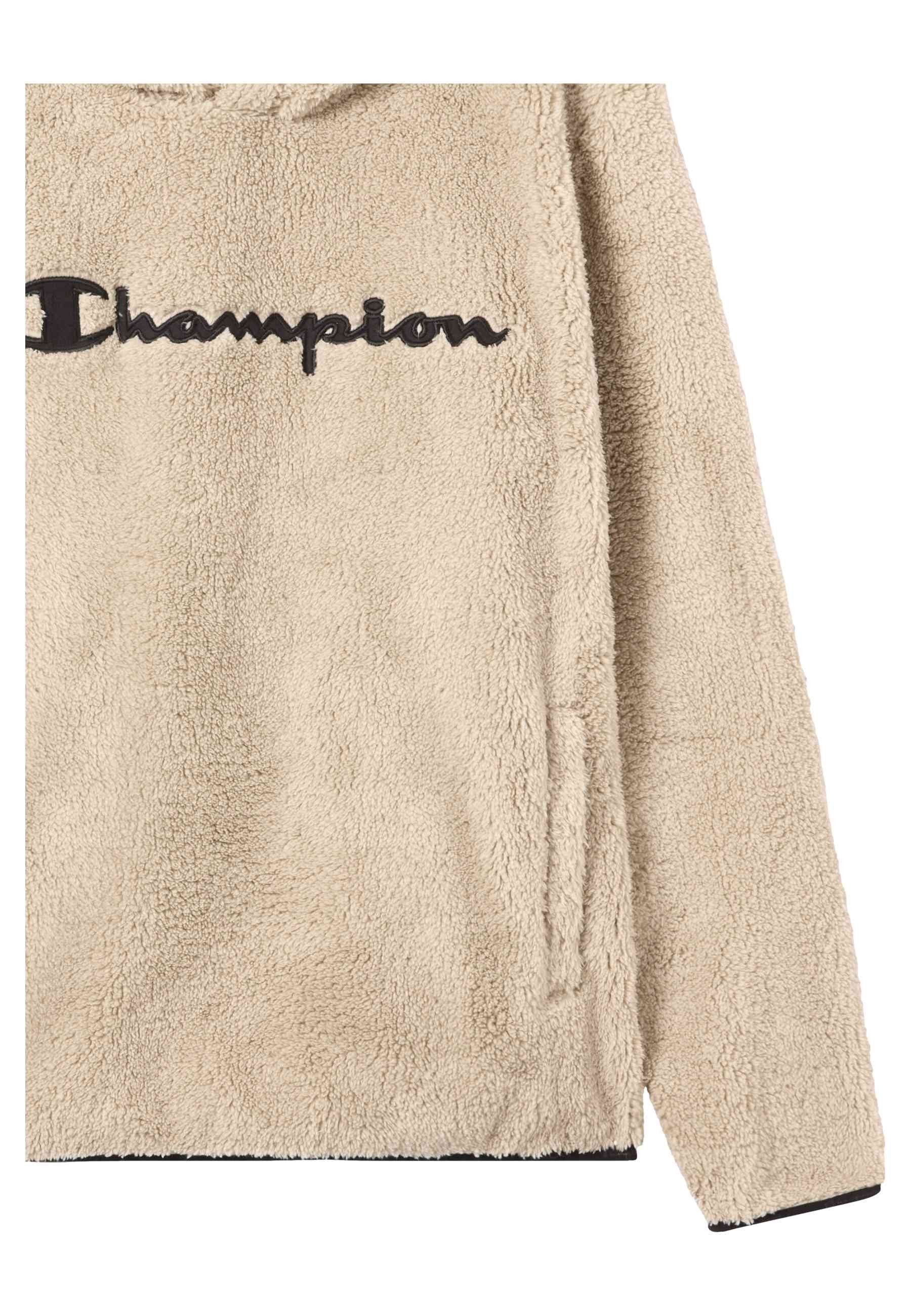 POLAR CHAMPION BEIGE EMBROIDERED LOGO HOODED SHERPA