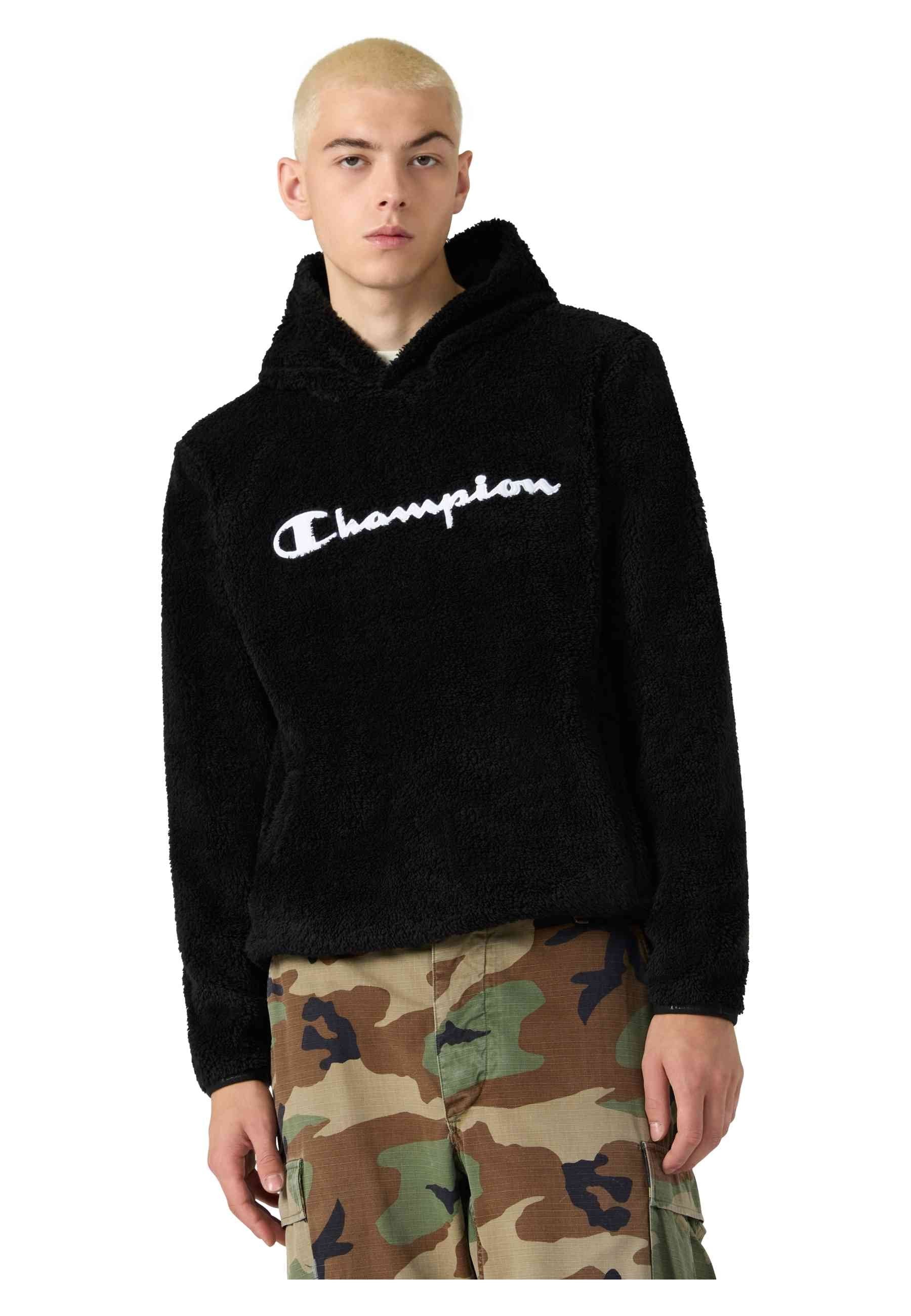 POLAR CHAMPION NEGRO EMBROIDERED LOGO HOODED SHERPA