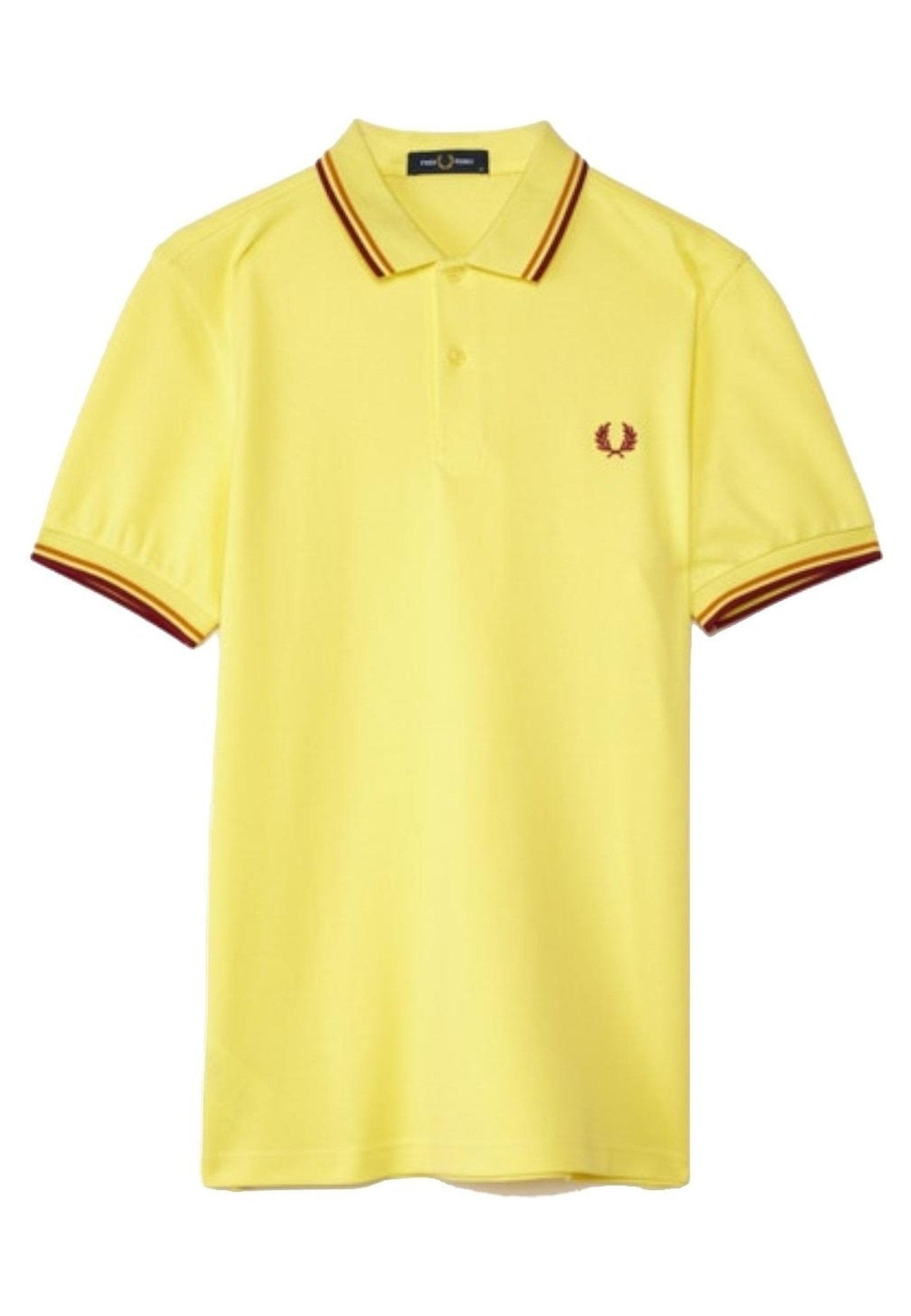 POLO FRED PERRY AMARILLO FRANAJ ROJA MANGA CORTA - AREA ZERO