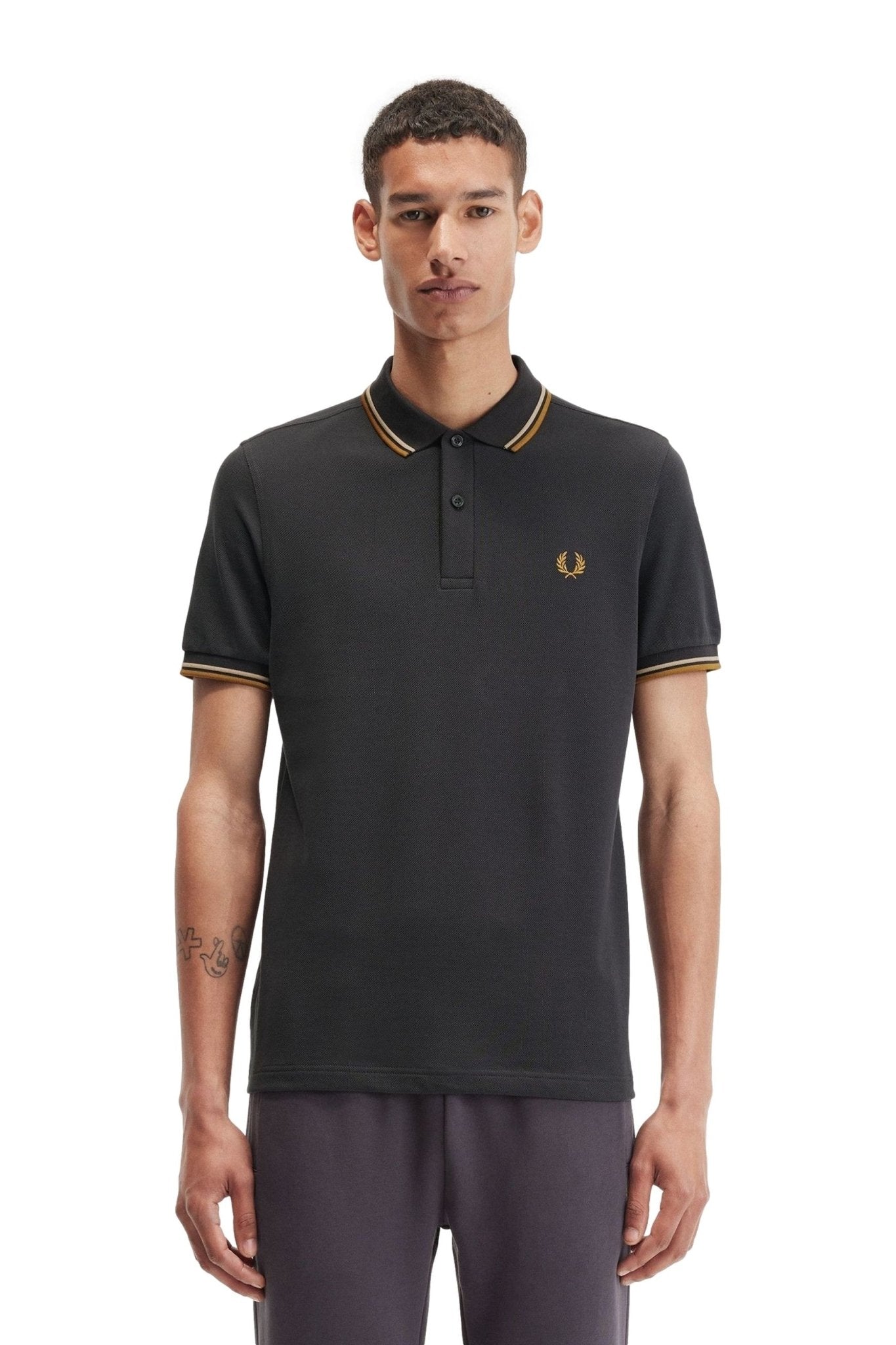 POLO FRED PERRY ANTRACITA U93 TWIN TIPPED SHIRT - AREA ZERO