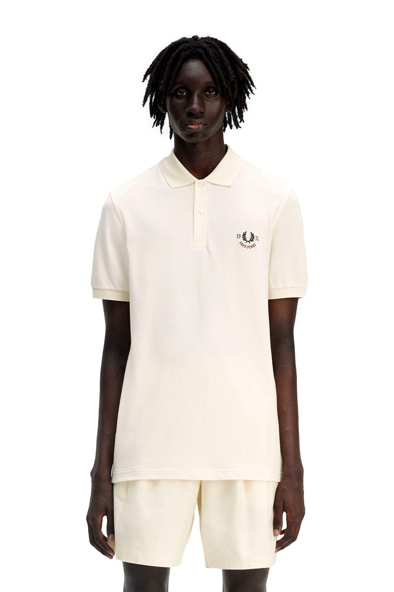 POLO FRED PERRY BEIGE CLUBHOUSE EMBROIDERED SHIRT - AREA ZERO