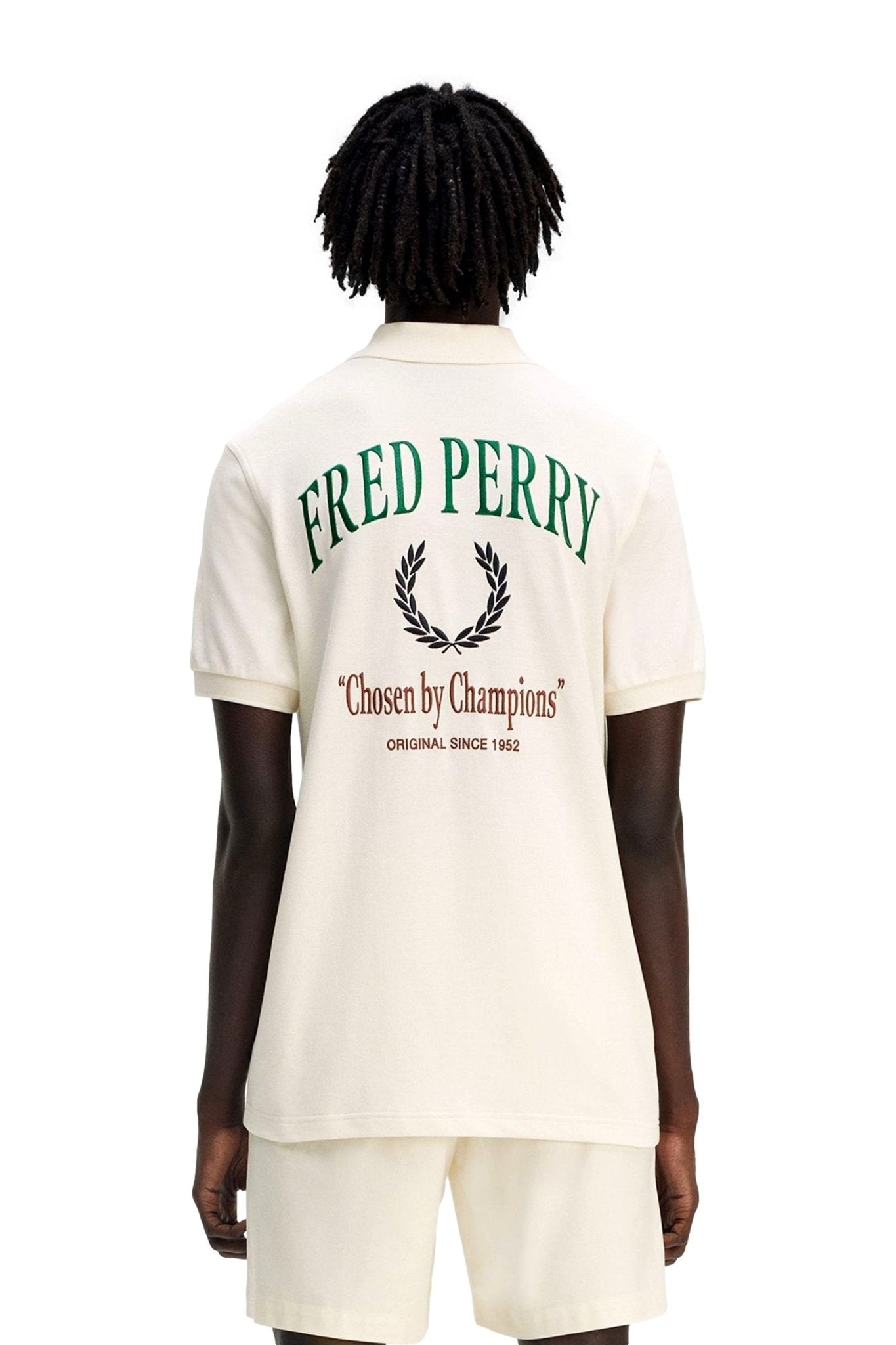 POLO FRED PERRY BEIGE CLUBHOUSE EMBROIDERED SHIRT - AREA ZERO