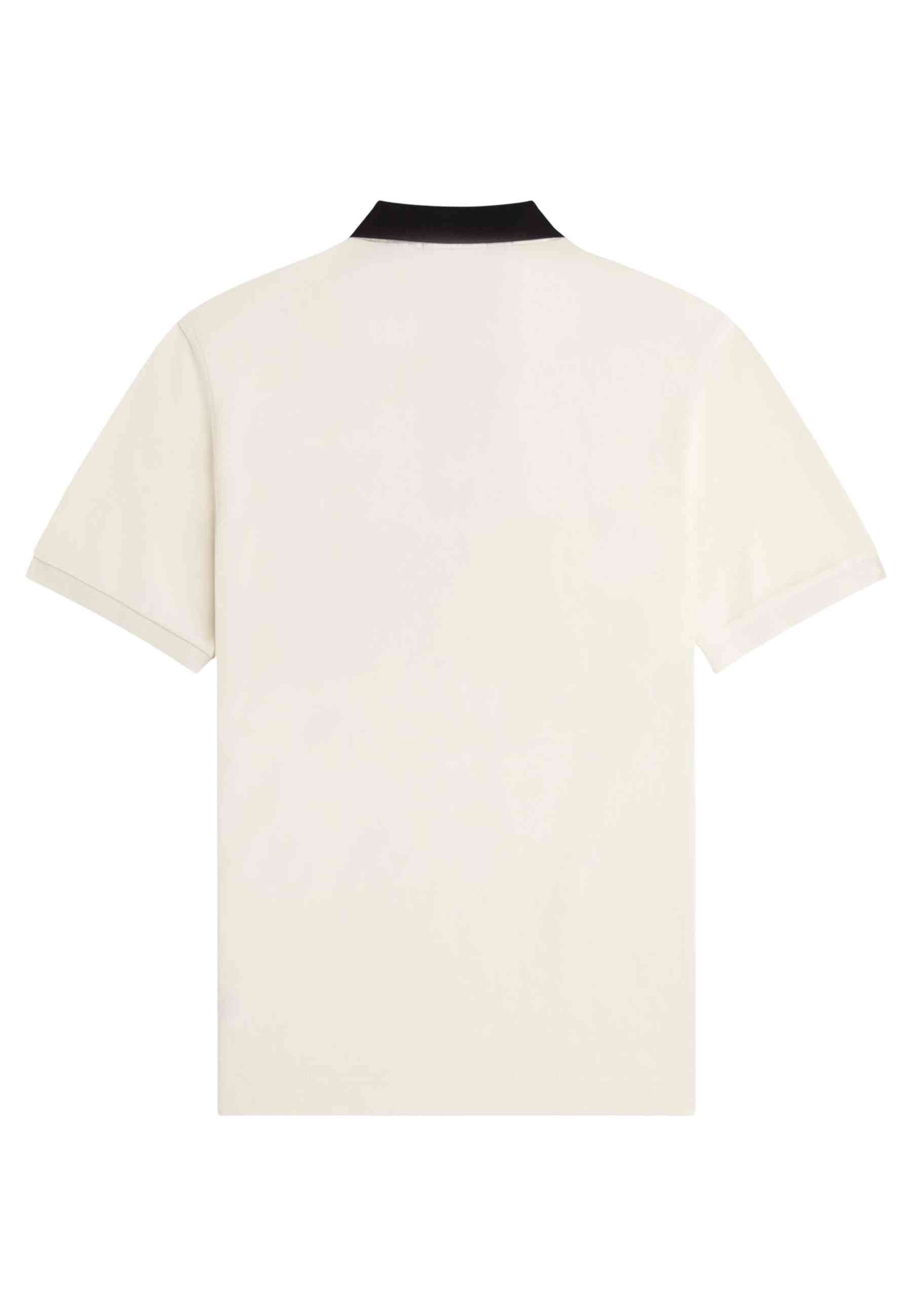 POLO FRED PERRY BEIGE EMBROIDERED PANEL POLO SHIRT
