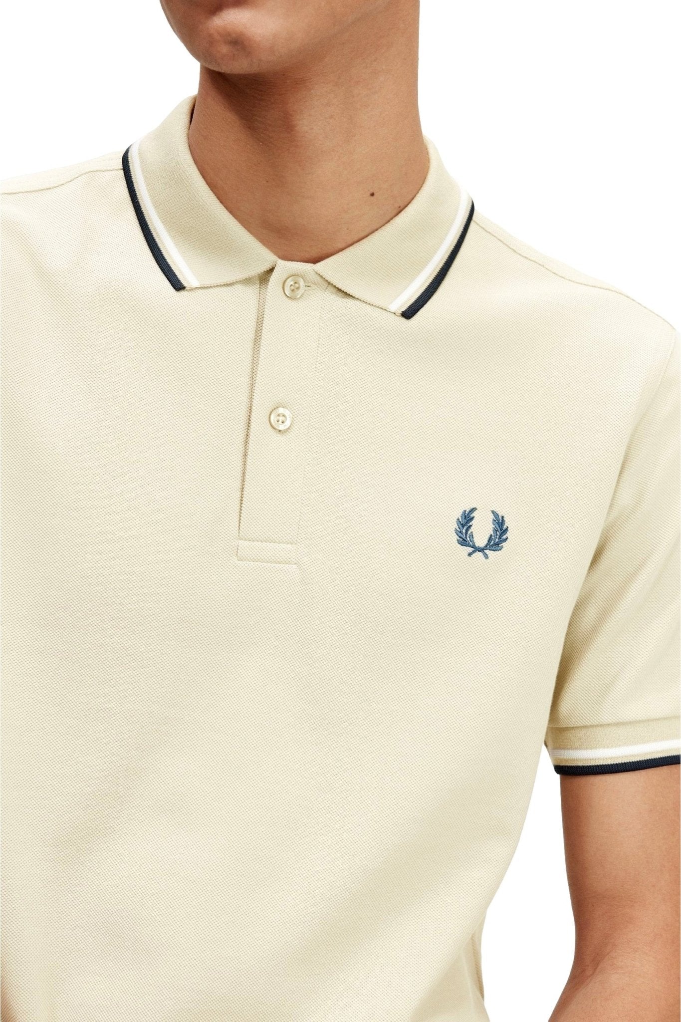 POLO FRED PERRY BEIGE T48 TWIN TIPPED SHIRT - AREA ZERO