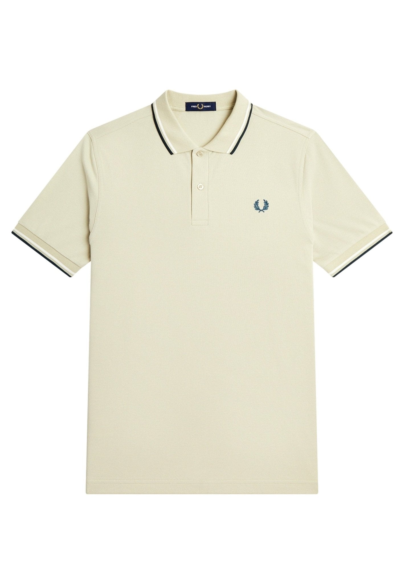 POLO FRED PERRY BEIGE T48 TWIN TIPPED SHIRT - AREA ZERO