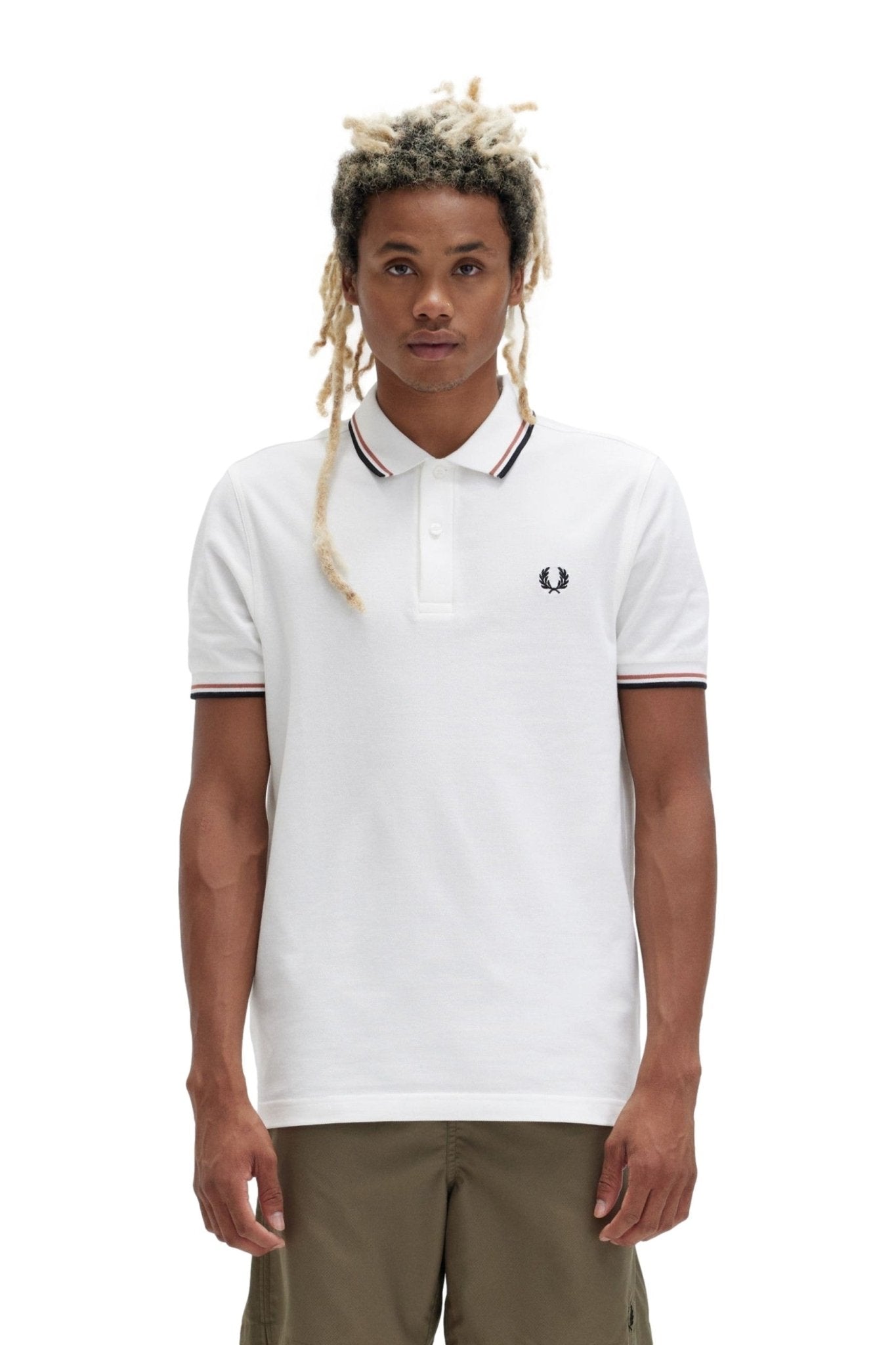 POLO FRED PERRY BLANCO T60 TWIN TIPPED SHIRT - AREA ZERO