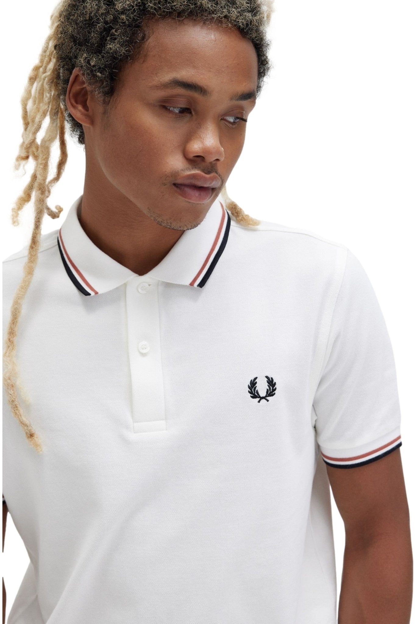 POLO FRED PERRY BLANCO T60 TWIN TIPPED SHIRT - AREA ZERO
