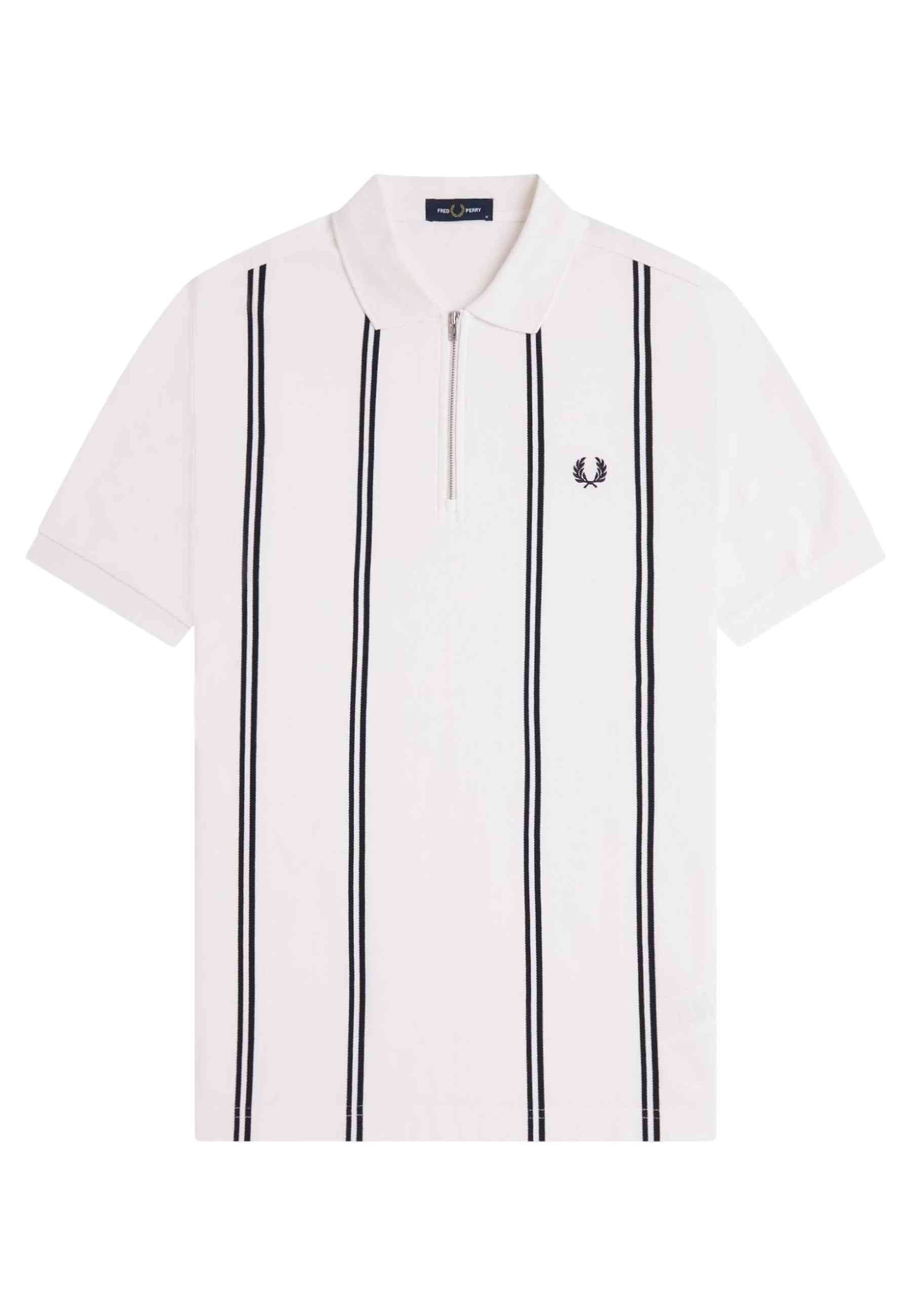 POLO FRED PERRY BLANCO VERTICAL STRIPE POLO SHIRT
