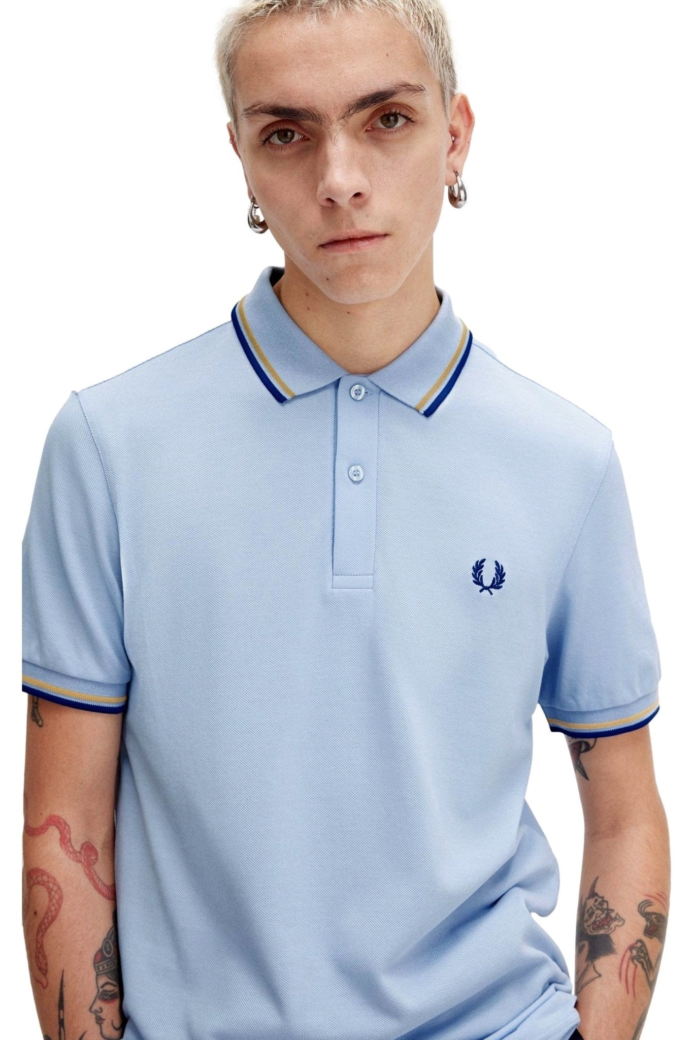POLO FRED PERRY CELESTE X51 TWIN TIPPED SHIRT - AREA ZERO