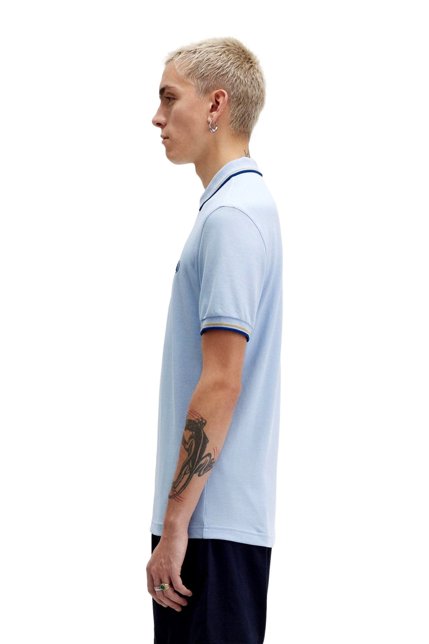 POLO FRED PERRY CELESTE X51 TWIN TIPPED SHIRT - AREA ZERO