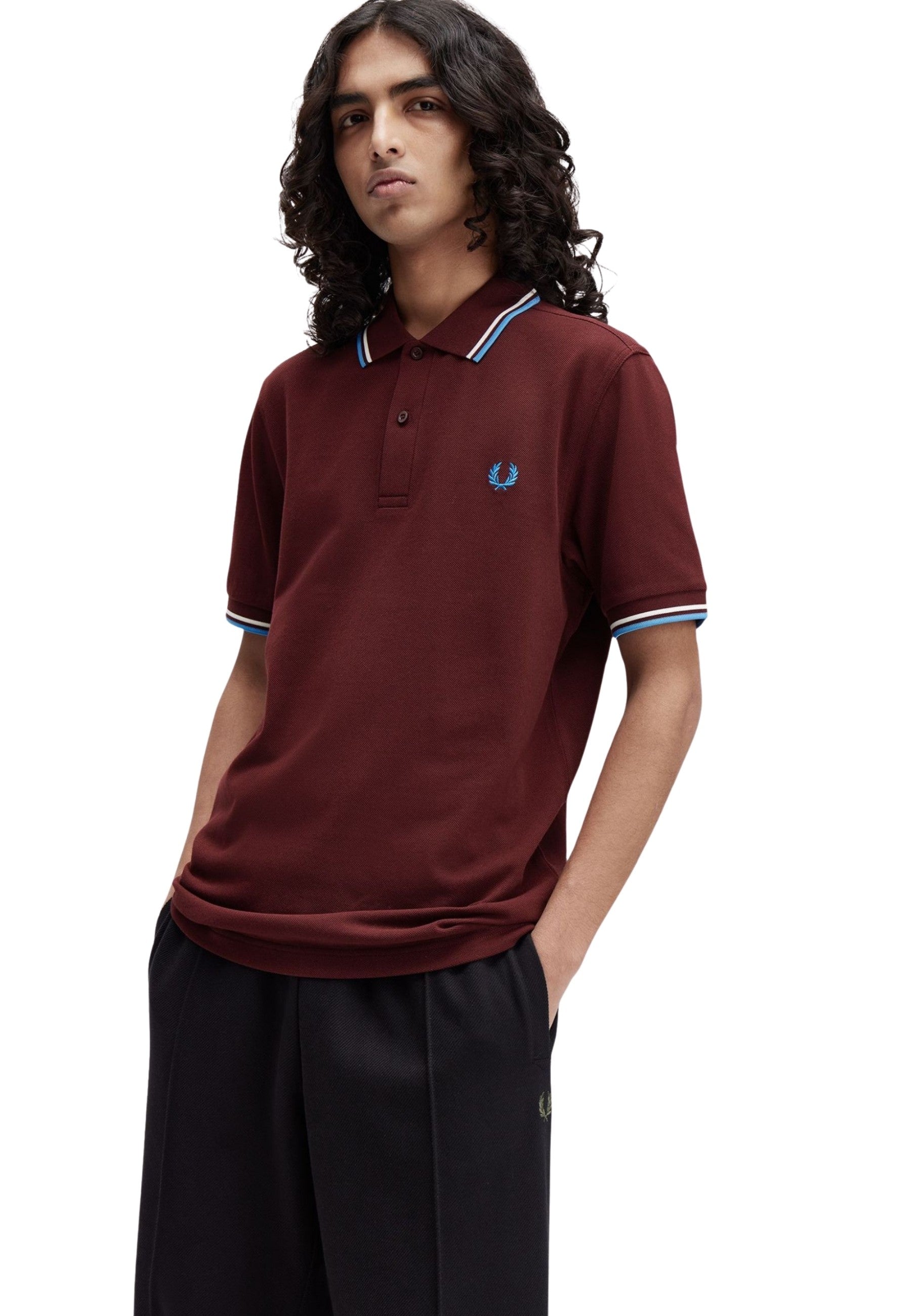 POLO FRED PERRY GRANATE Z63 TWIN TIPPED SHIRT