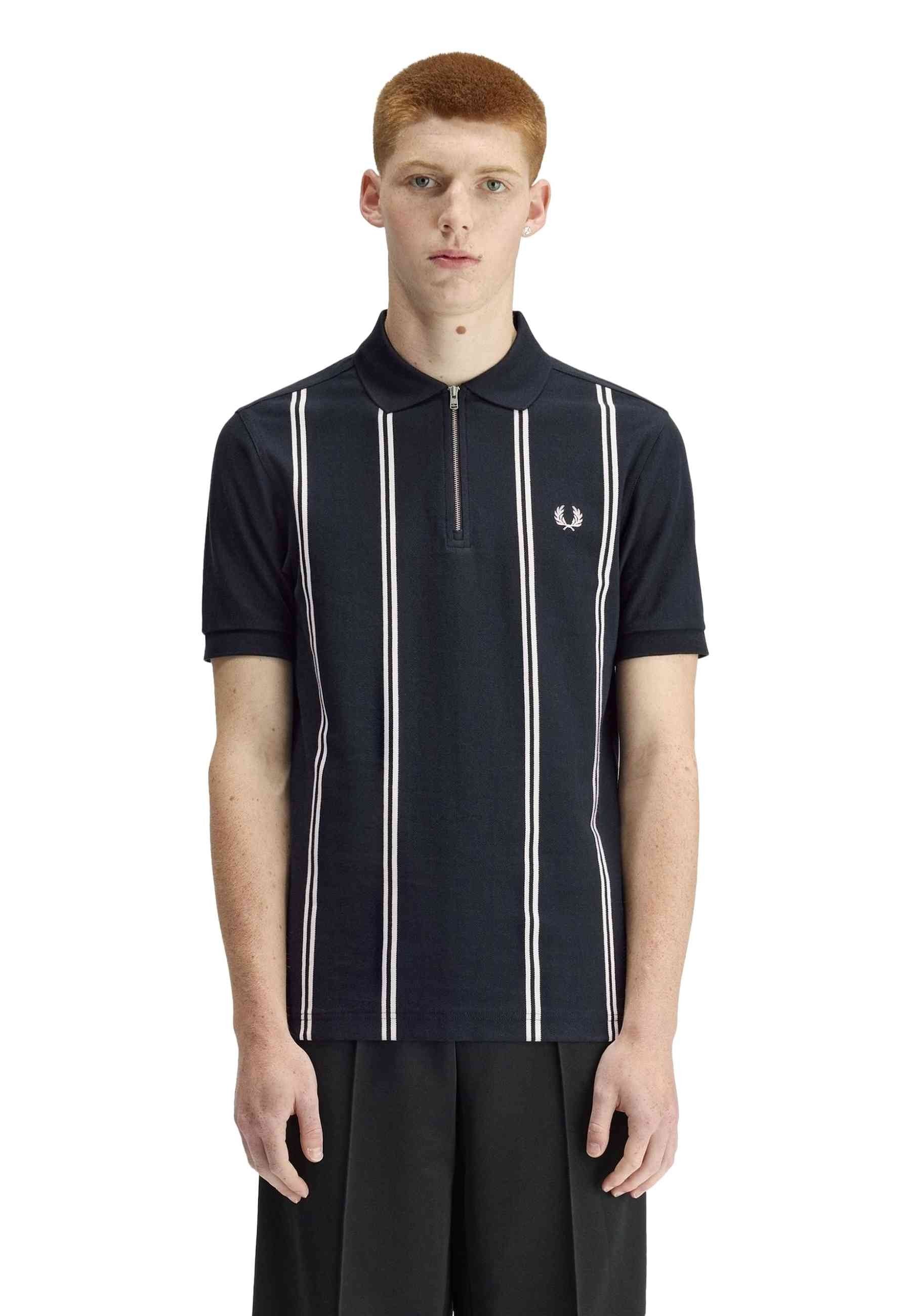 POLO FRED PERRY MARINO VERTICAL STRIPE POLO SHIRT