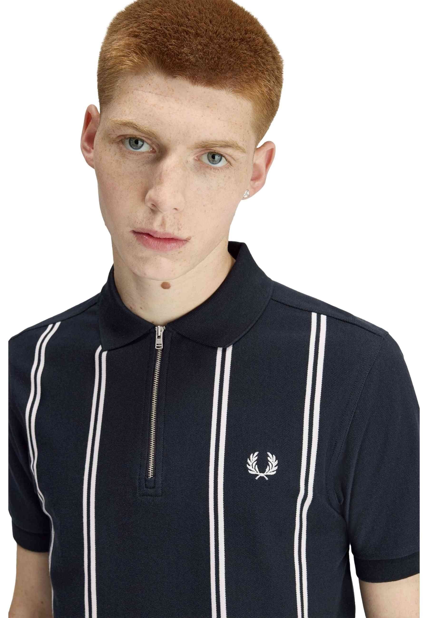 POLO FRED PERRY MARINO VERTICAL STRIPE POLO SHIRT