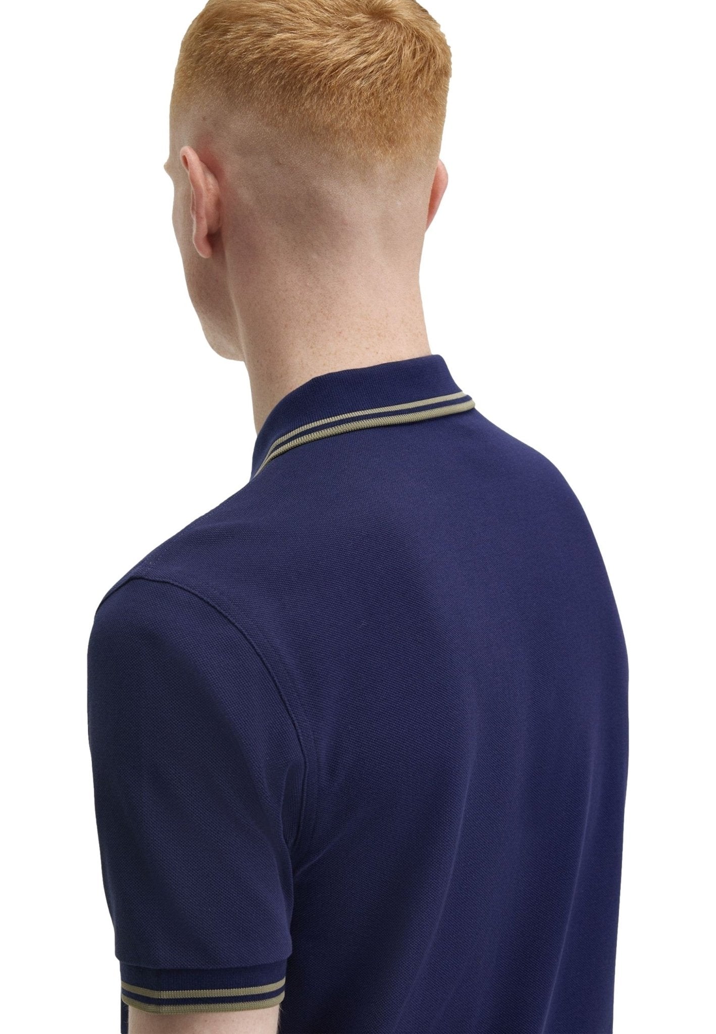 POLO FRED PERRY MARINO/VERDE TWIN TIPPED SHIRT - AREA ZERO