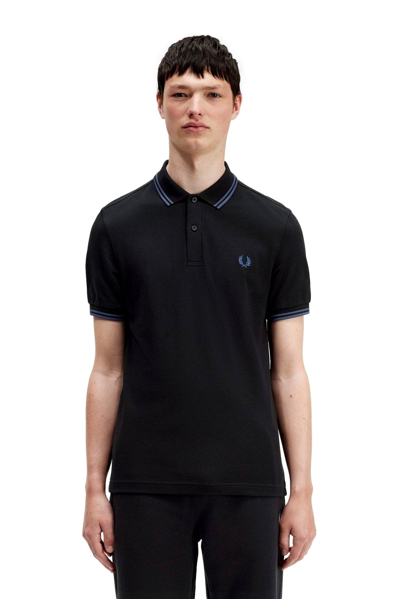 POLO FRED PERRY NEGRO T96 TWIN TIPPED SHIRT - AREA ZERO