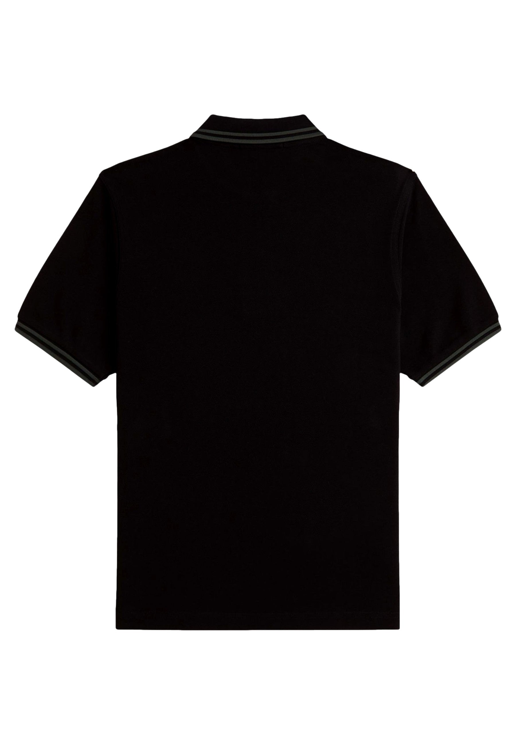 POLO FRED PERRY NEGRO/VERDE TWIN TIPPED SHIRT