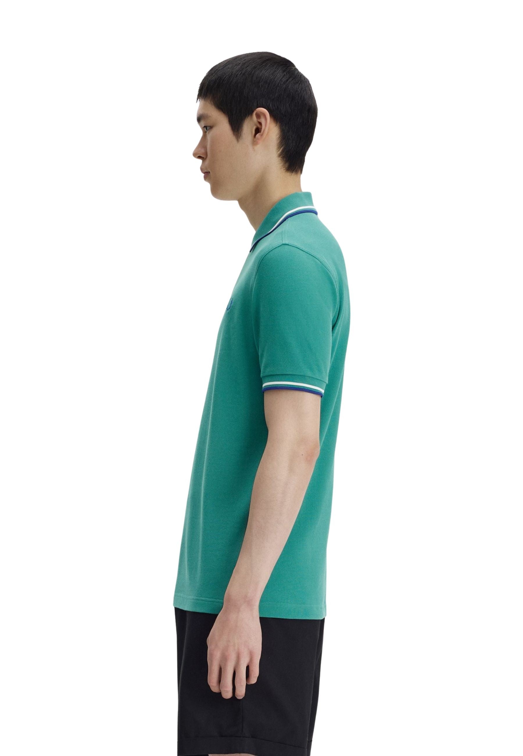 POLO FRED PERRY VERDE MINT GREEN TWIN TIPPED SHIRT