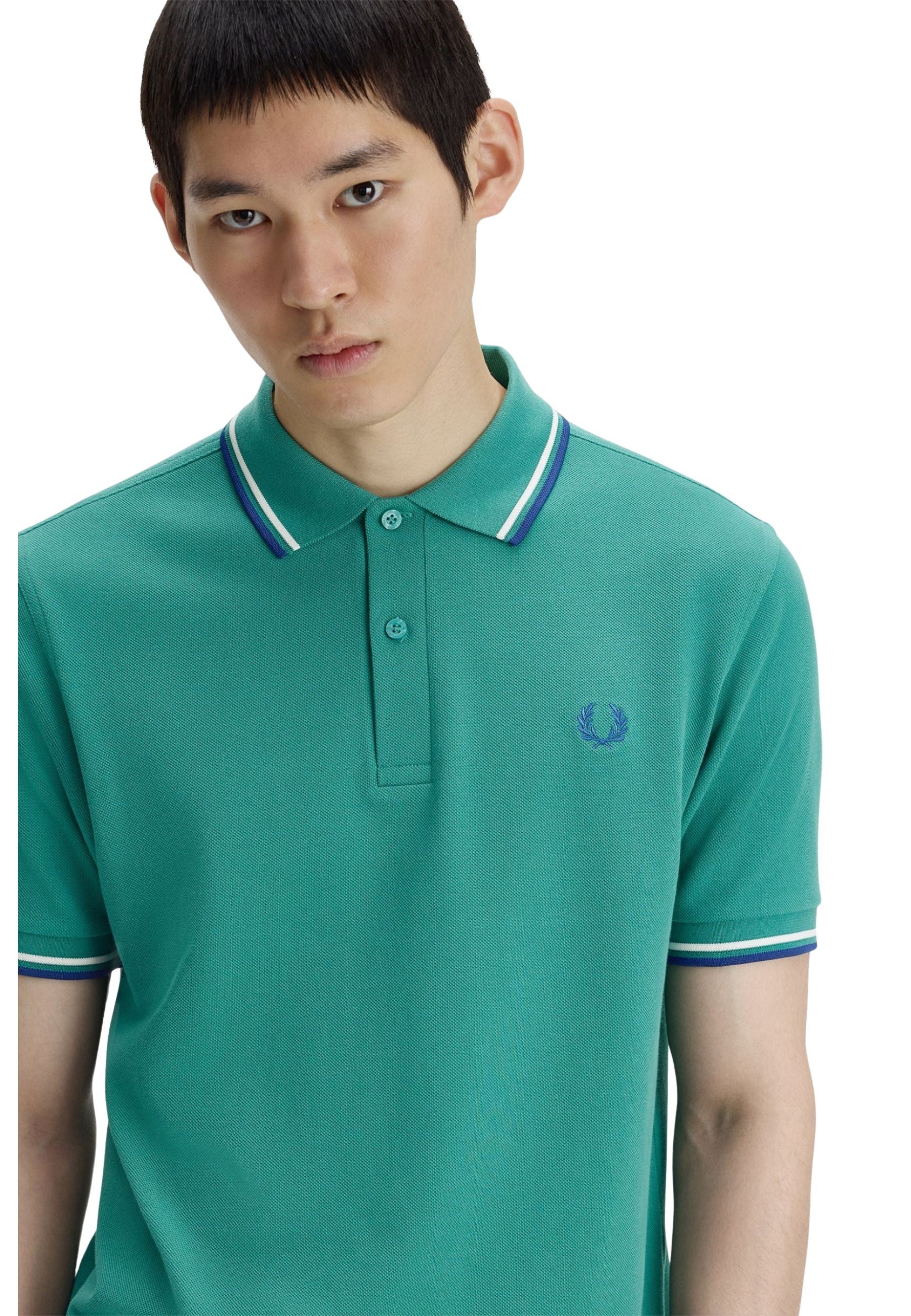 POLO FRED PERRY VERDE MINT GREEN TWIN TIPPED SHIRT