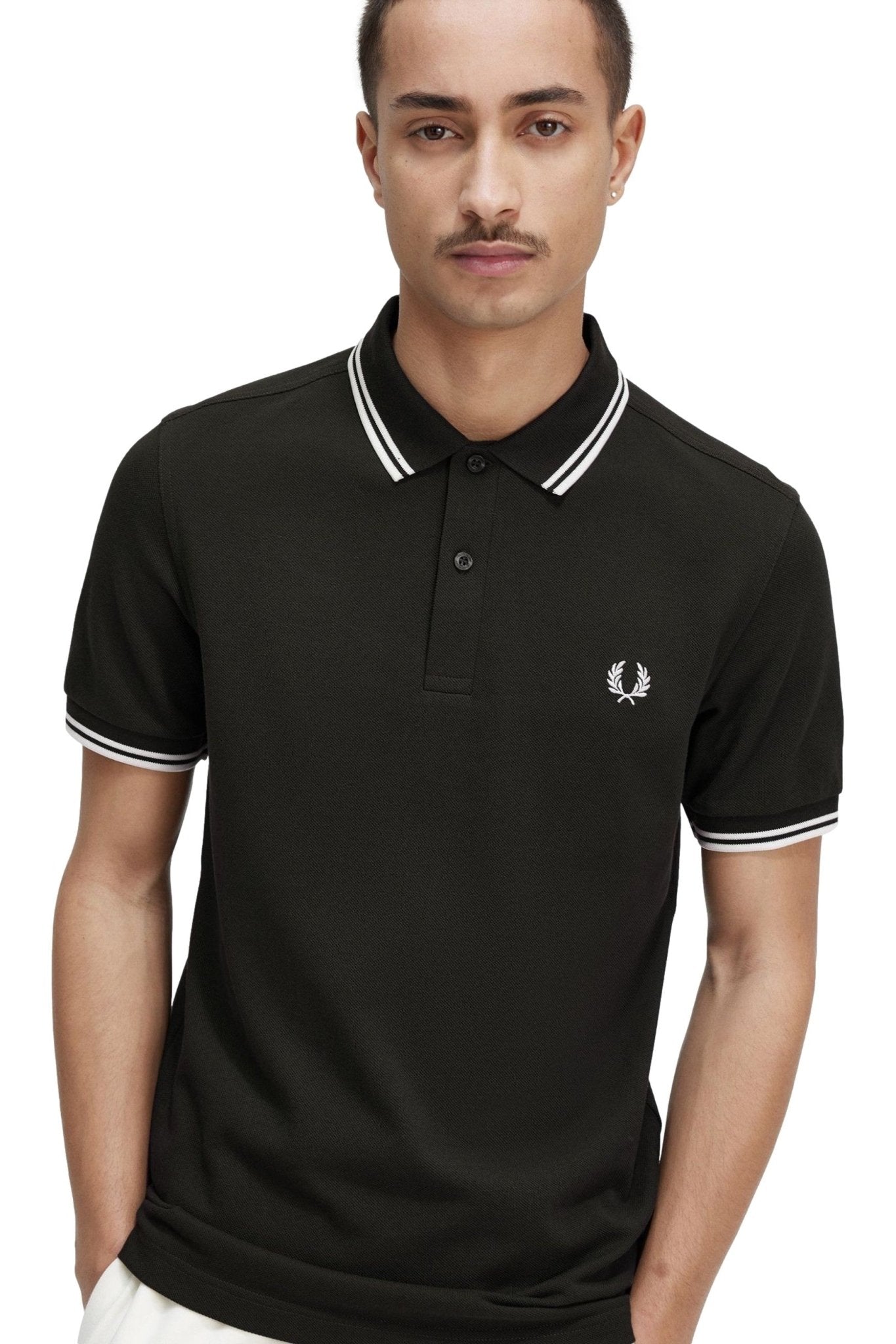 POLO FRED PERRY VERDE TWIN TIPPED SHIRT T50 - AREA ZERO