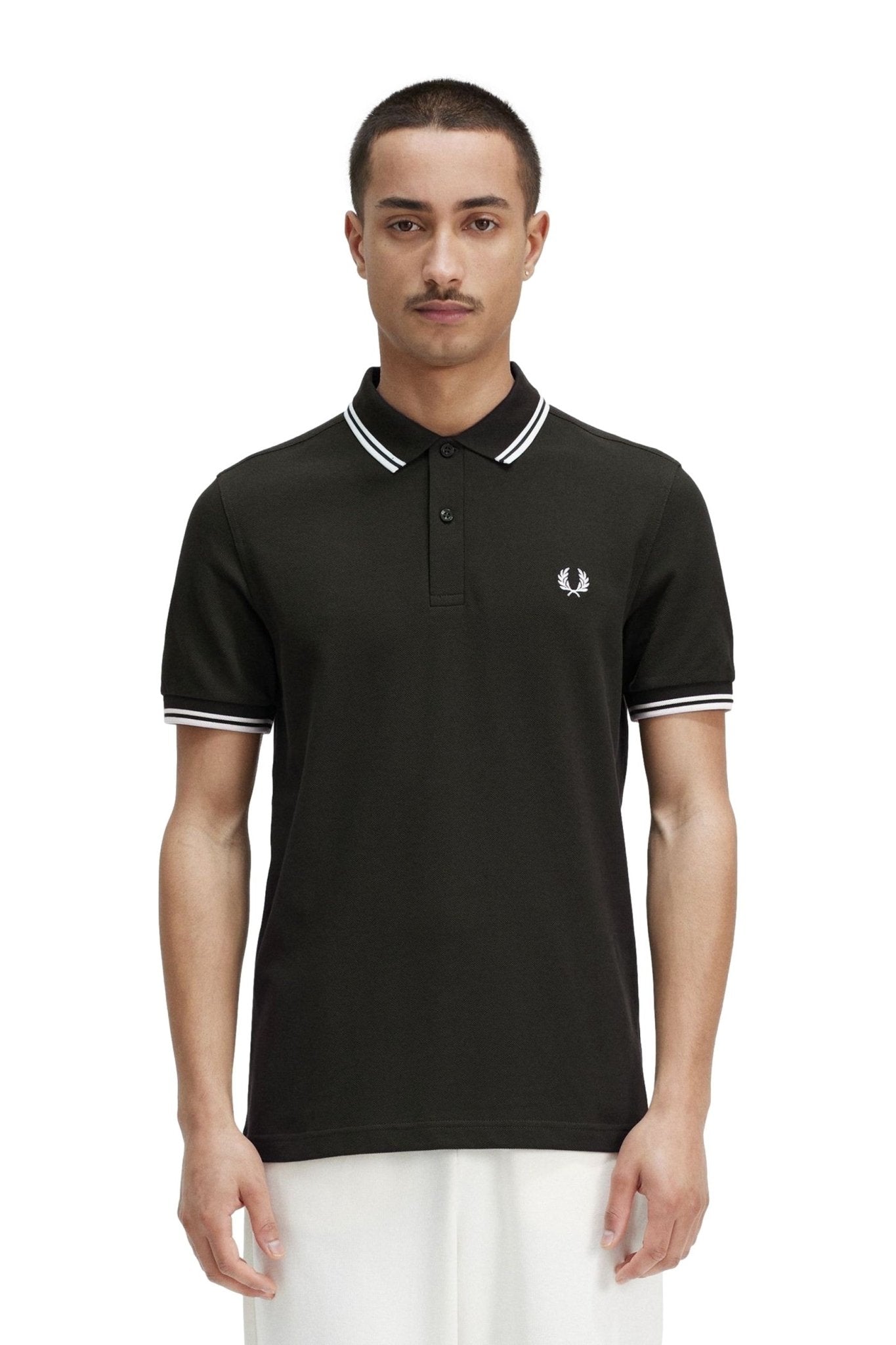 POLO FRED PERRY VERDE TWIN TIPPED SHIRT T50 - AREA ZERO