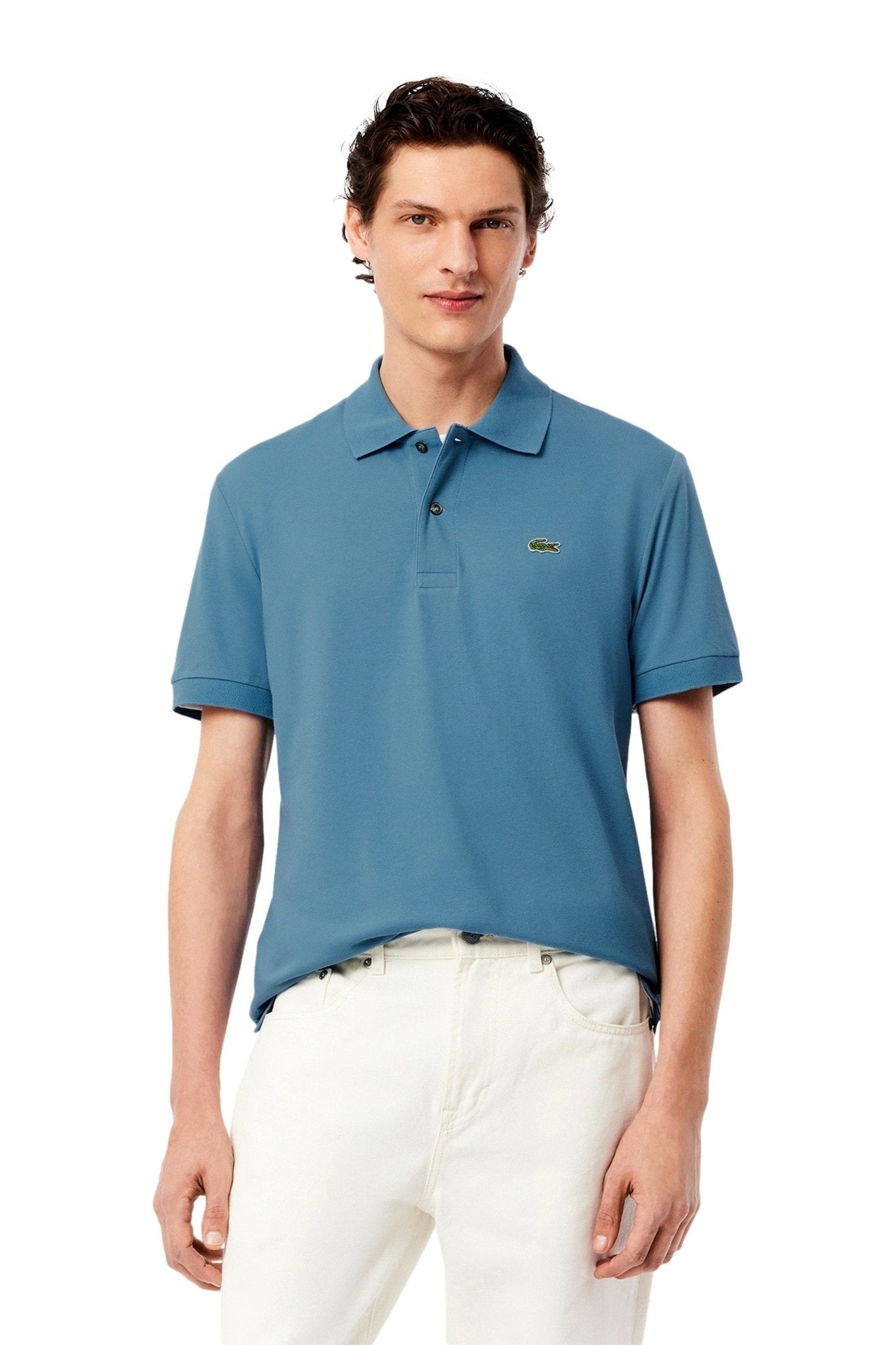 POLO LACOSTE AZUL CLASSIC FIT LIGHT POLO SHIRT - AREA ZERO