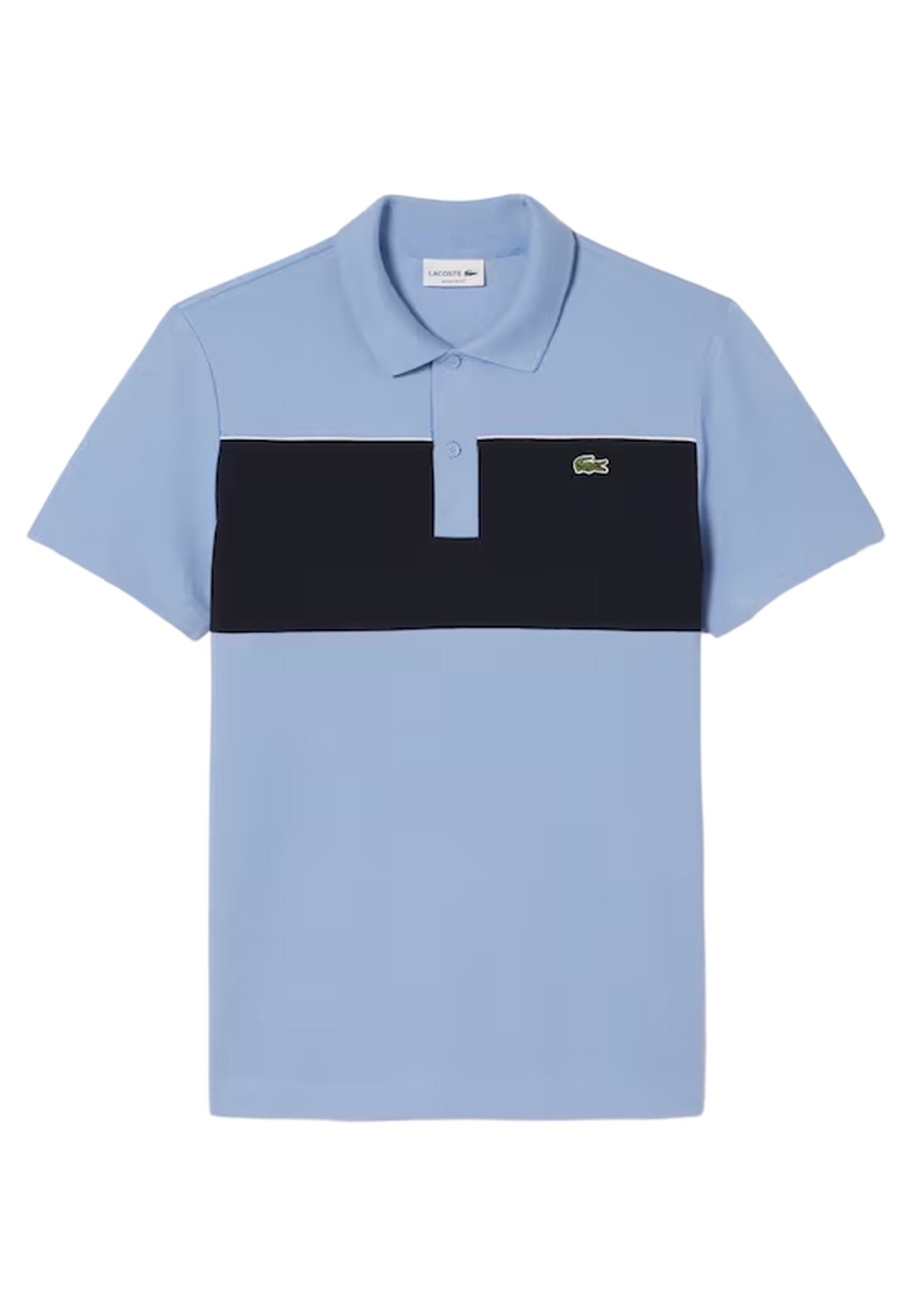 POLO LACOSTE AZUL REGULAR FIT COLOUR BLOCK SHIRT