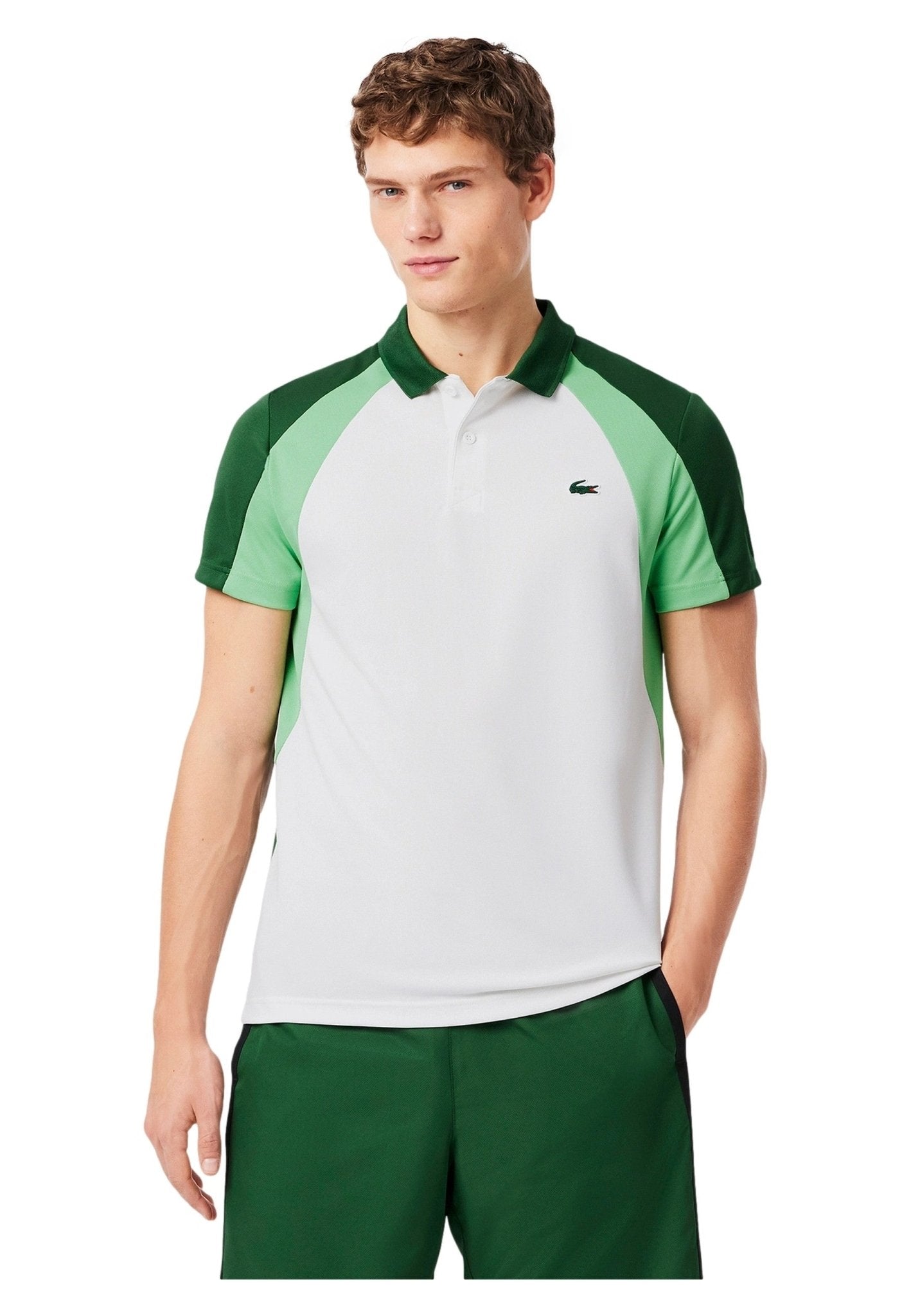 POLO LACOSTE BLANCO COLOUR BLOCK SPORT SHIRT - AREA ZERO