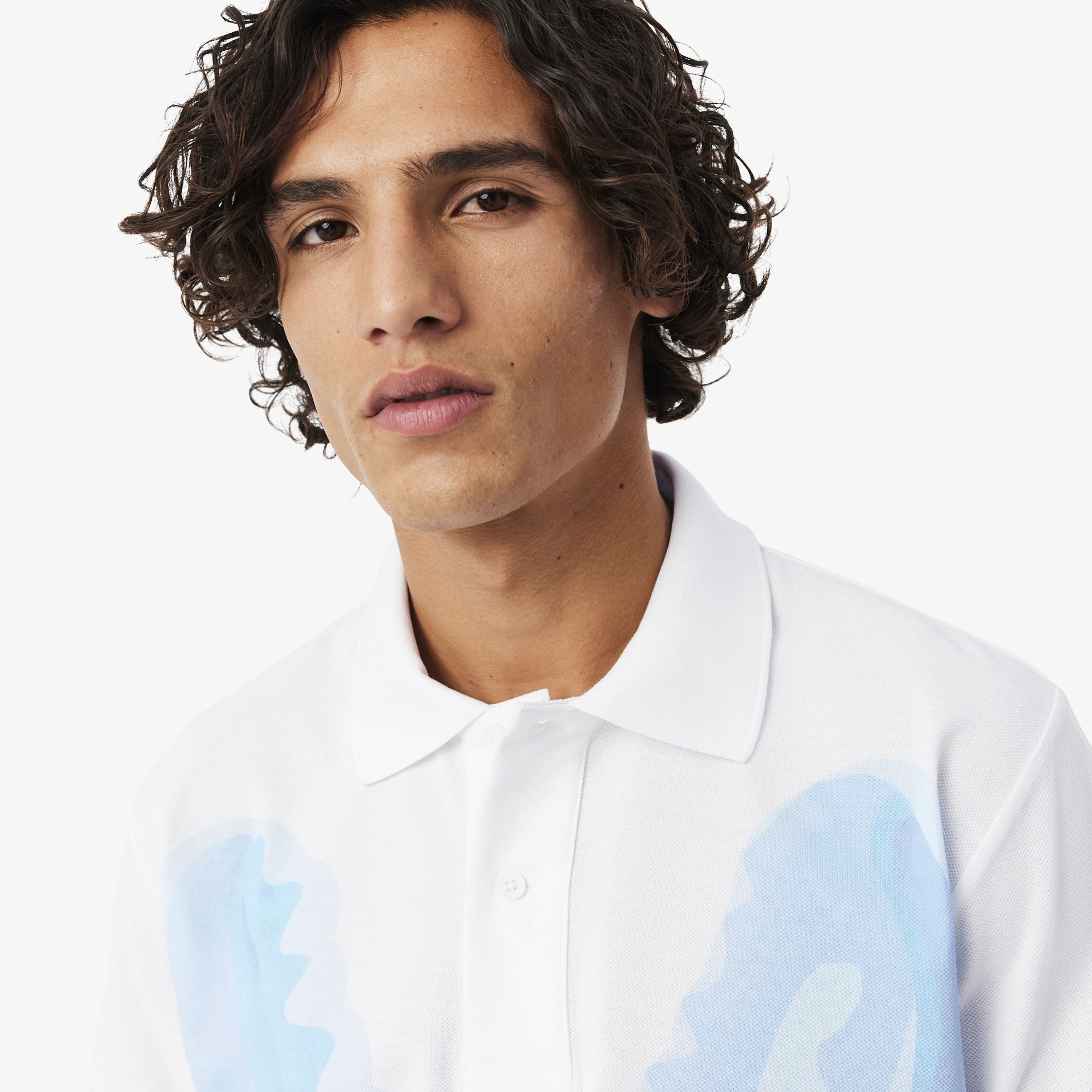 POLO LACOSTE BLANCO CROCO MOUTH POLO SHIRT