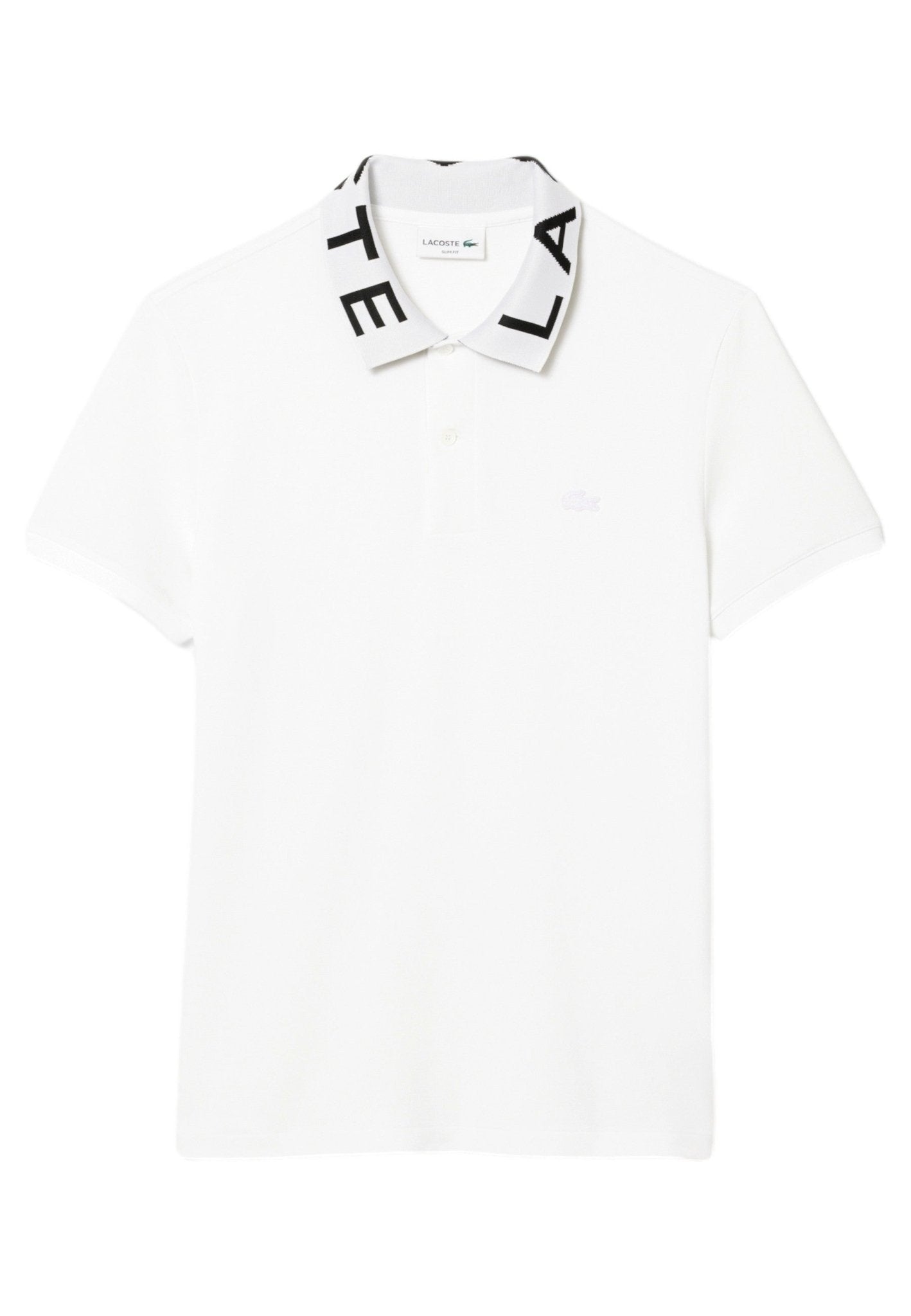 POLO LACOSTE BLANCO JACQUARD COLLARD LOGO SHIRT - AREA ZERO