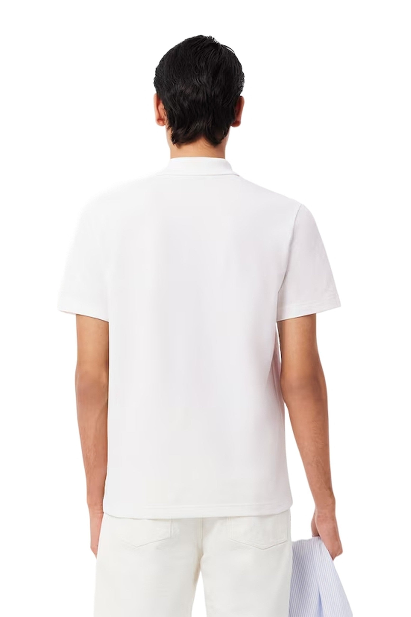 POLO LACOSTE BLANCO TONED LOGO REGULAR SHIRT