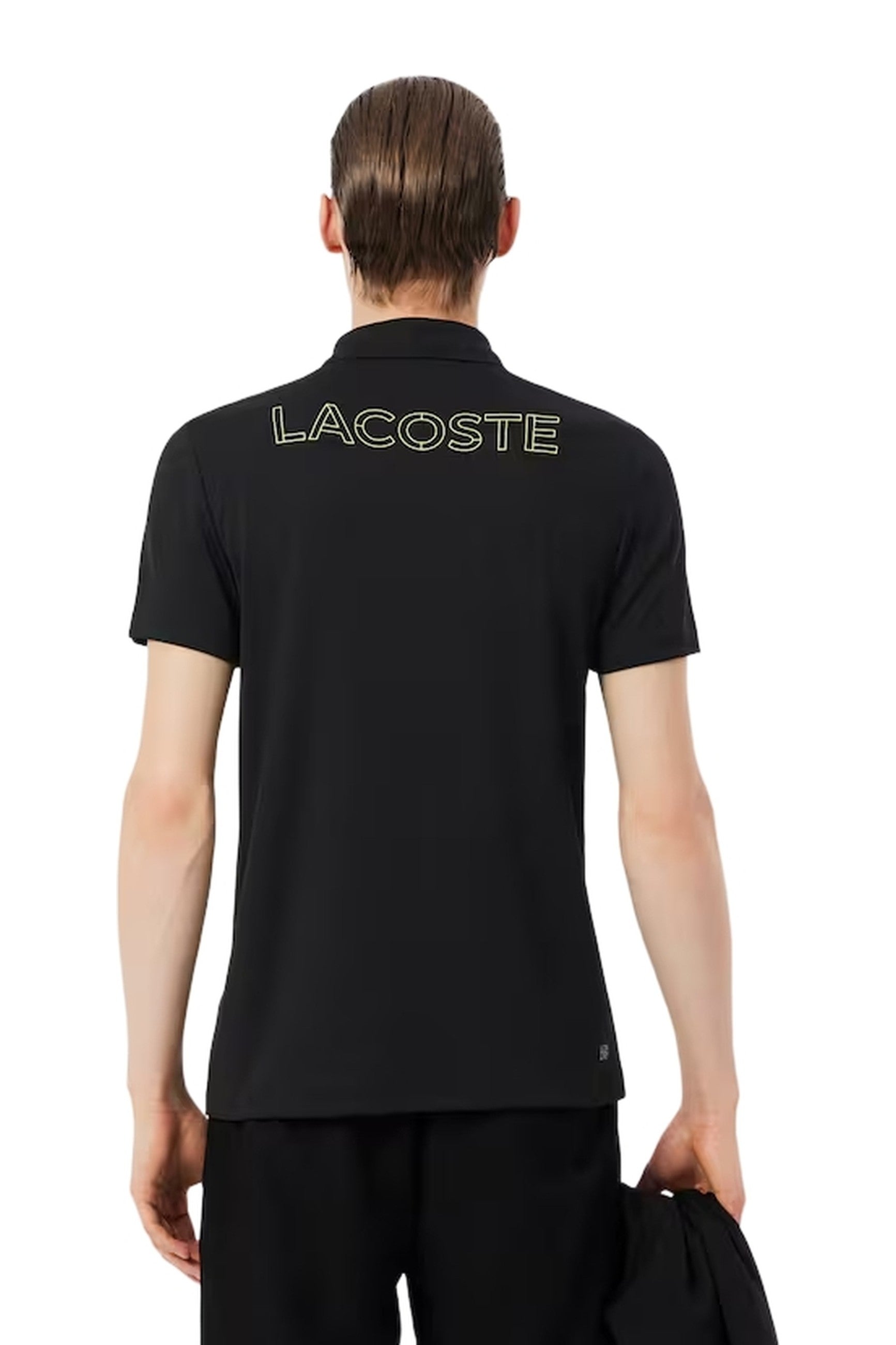 POLO LACOSTE NEGRO BACK LOGO ULTRA DRY POLO SHIRT