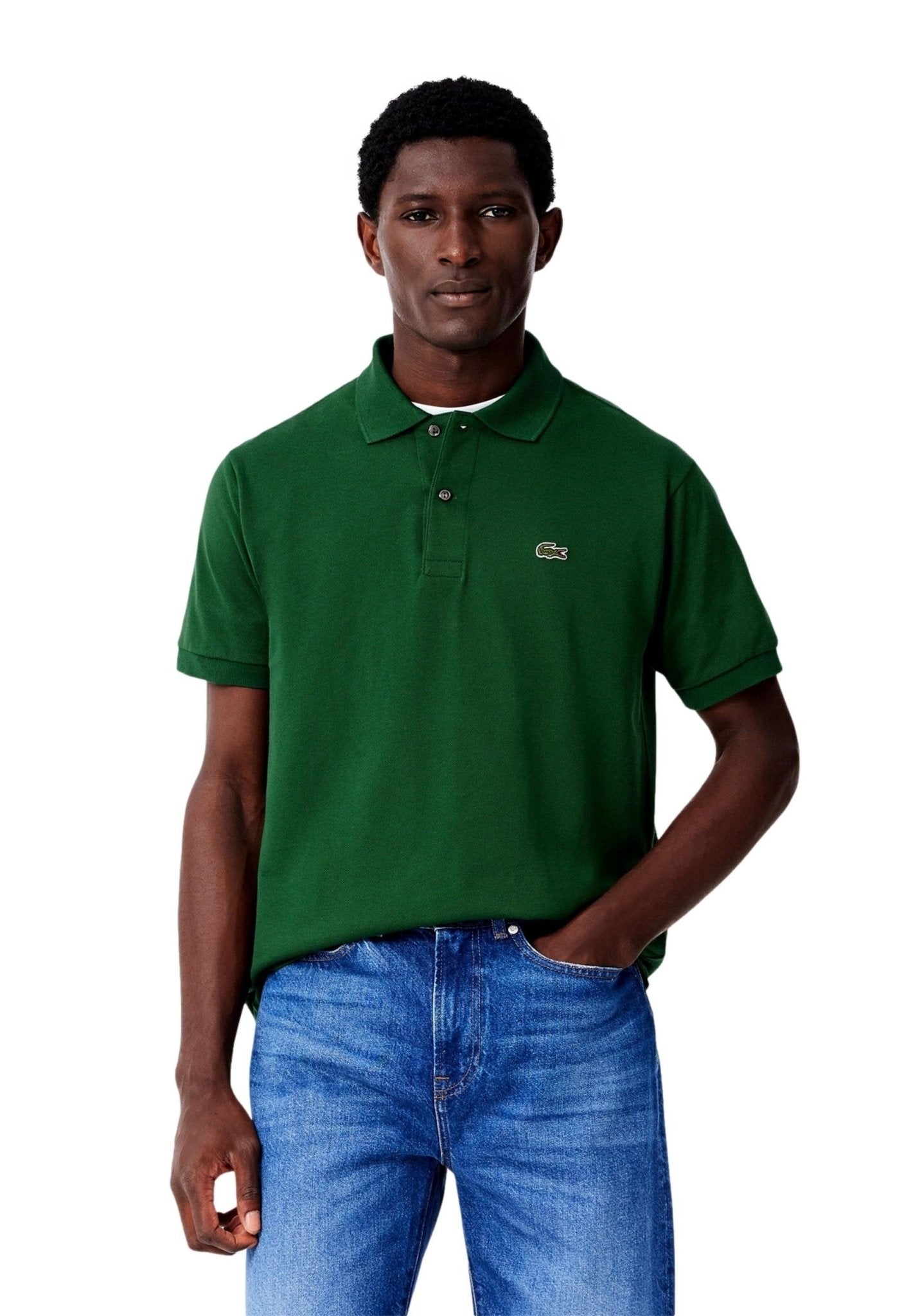 POLO LACOSTE VERDE CLASSIC FIT LIGHT POLO SHIRT - AREA ZERO