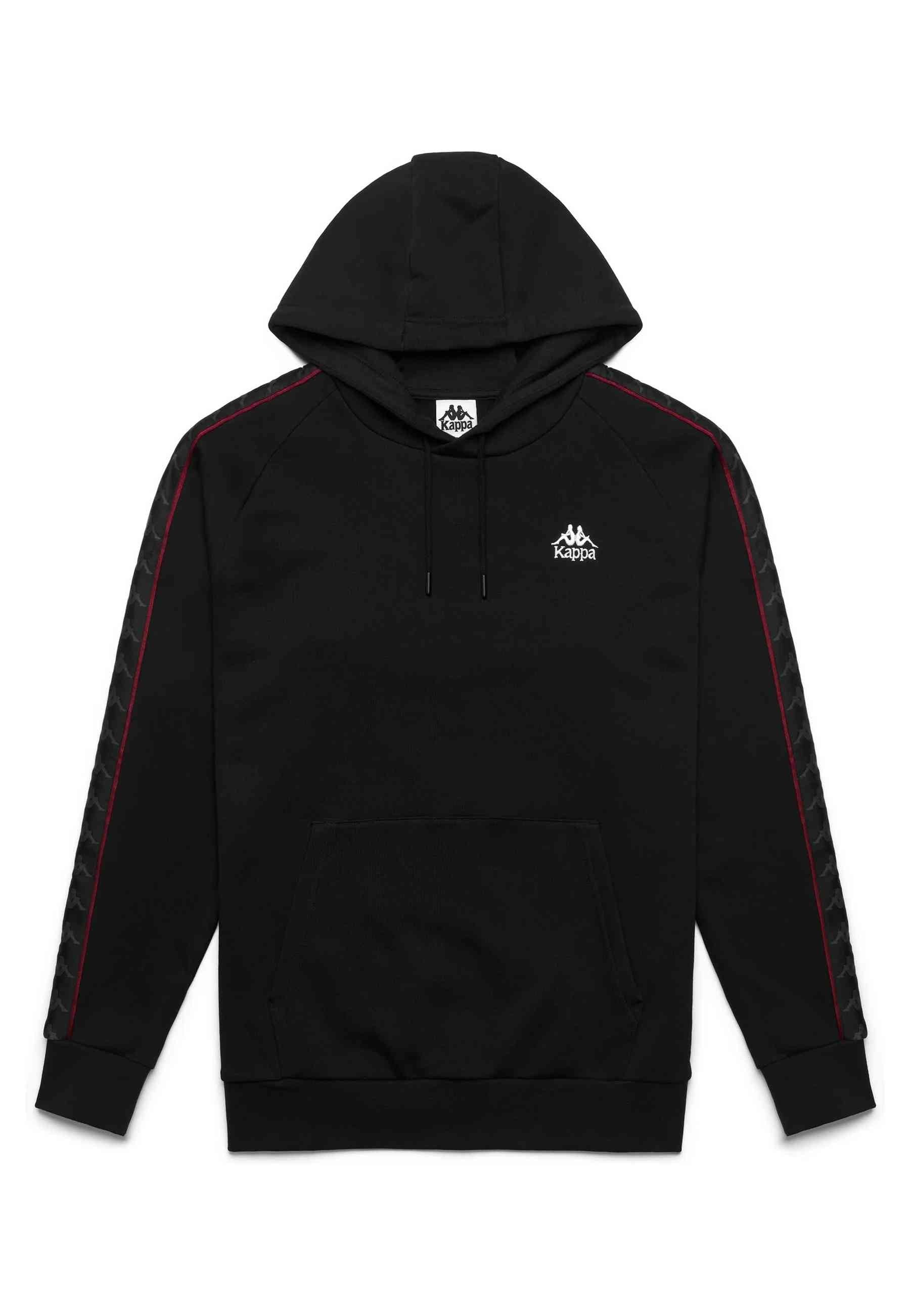 SUDADERA KAPPA NEGRA MADISON BLACK/RED FLEECE HOODIE