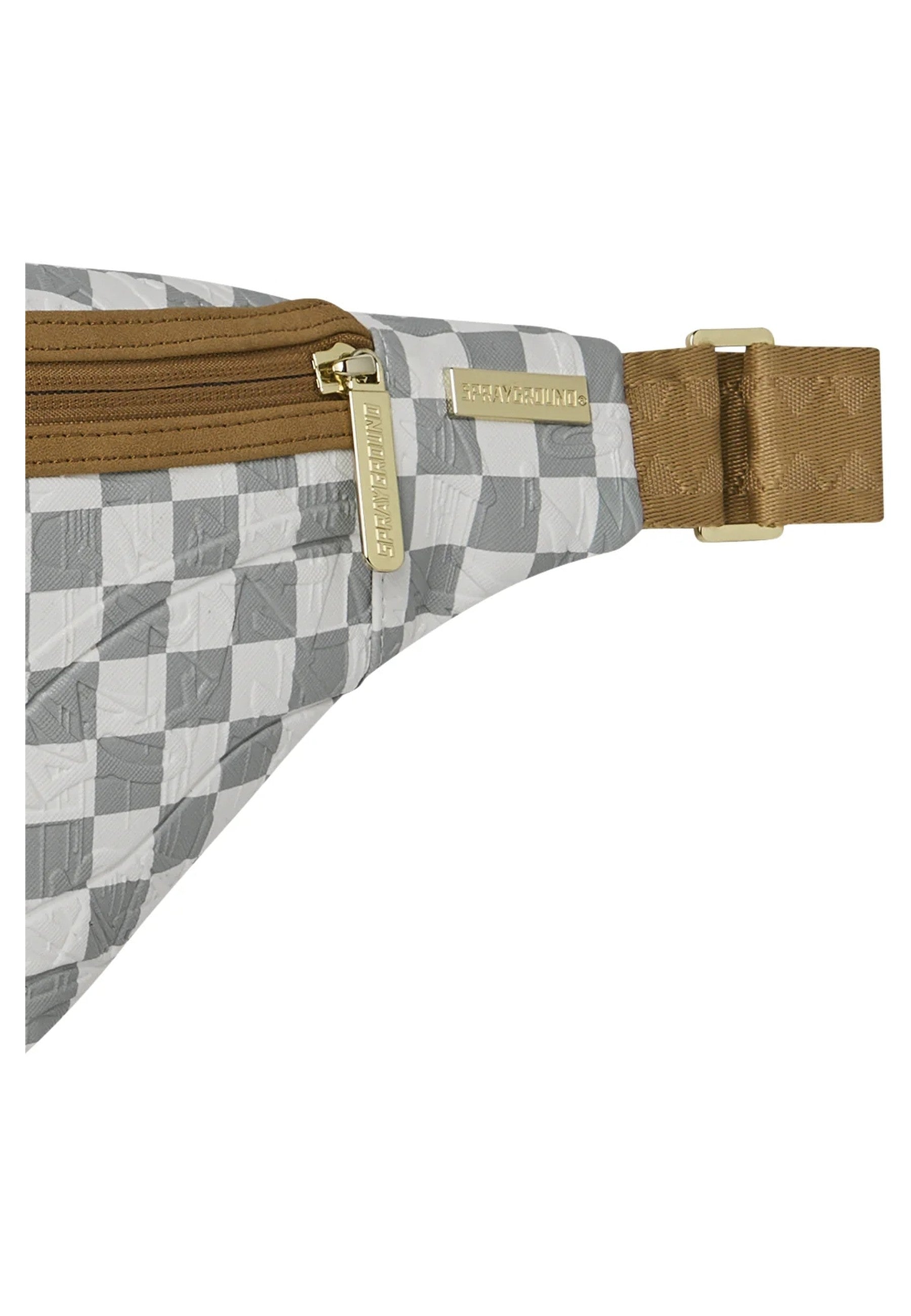 RIÑONERA SPRAYGROUND BLANCA GRAFF EMBOSSED CREAM CHECK SAVVY CROSSBODY