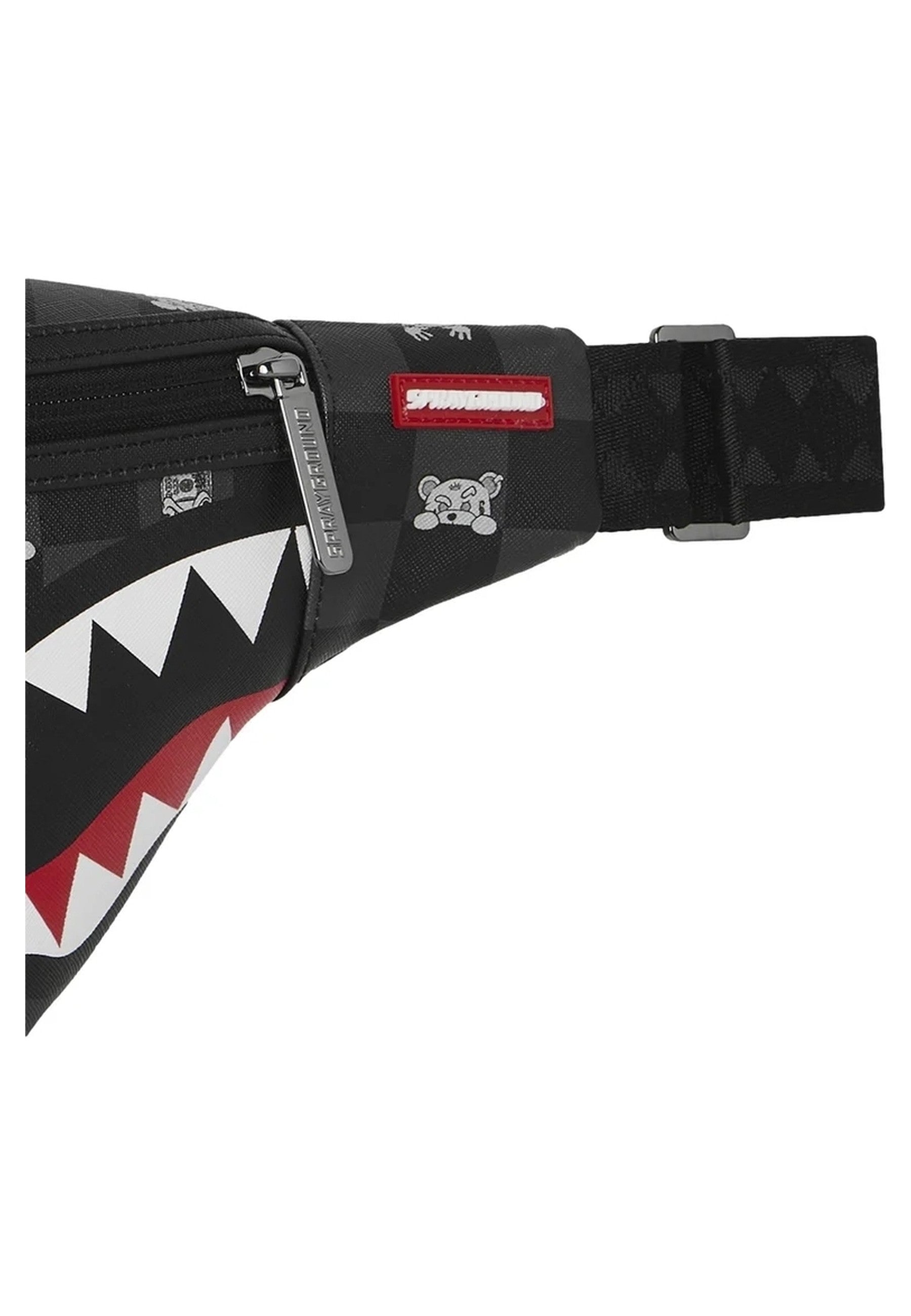 RIÑONERA SPRAYGROUND NEGRA GRAY PEEKING CHARACTER CHECK SAVVY CROSSBODY