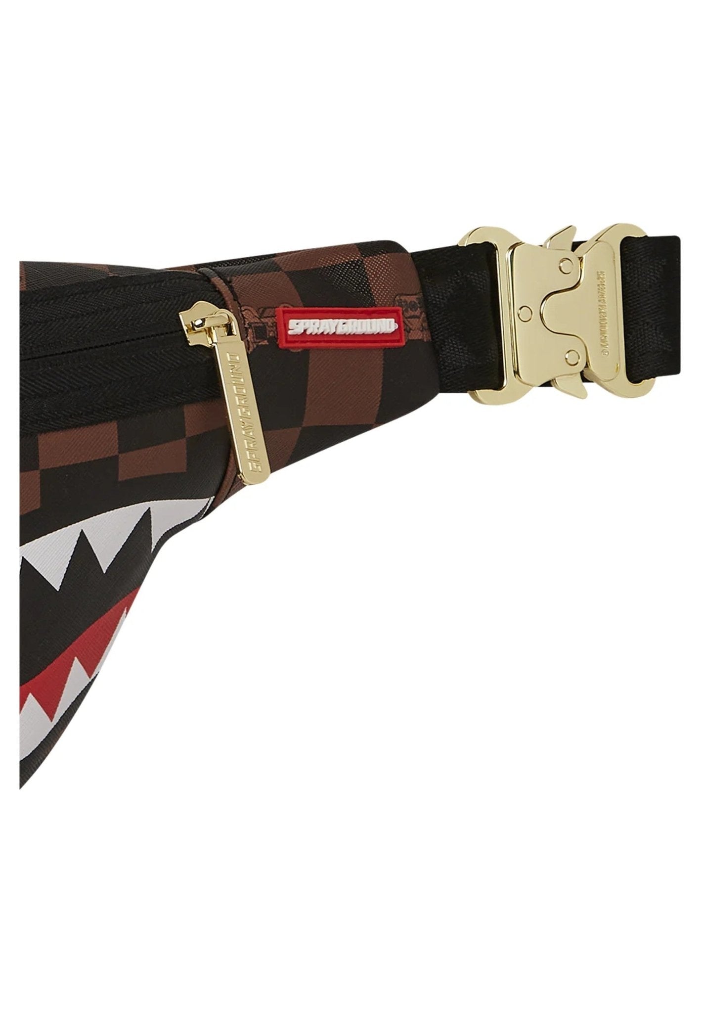 RIÑONERA SPRAYGROUND MARRON CUADROS PEEKING CHARACTER CHECK CROSSBODY - AREA ZERO