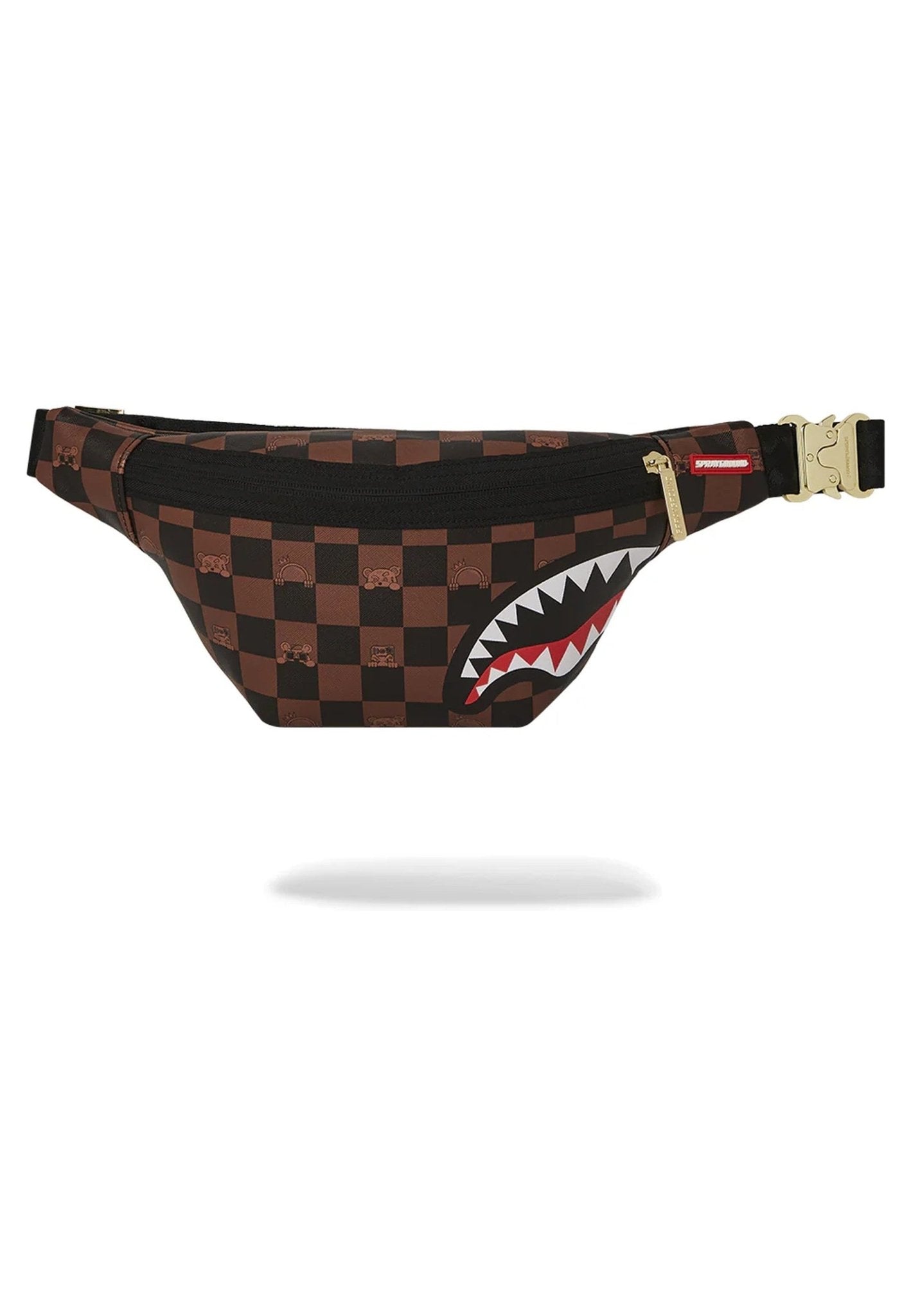 RIÑONERA SPRAYGROUND MARRON CUADROS PEEKING CHARACTER CHECK CROSSBODY - AREA ZERO