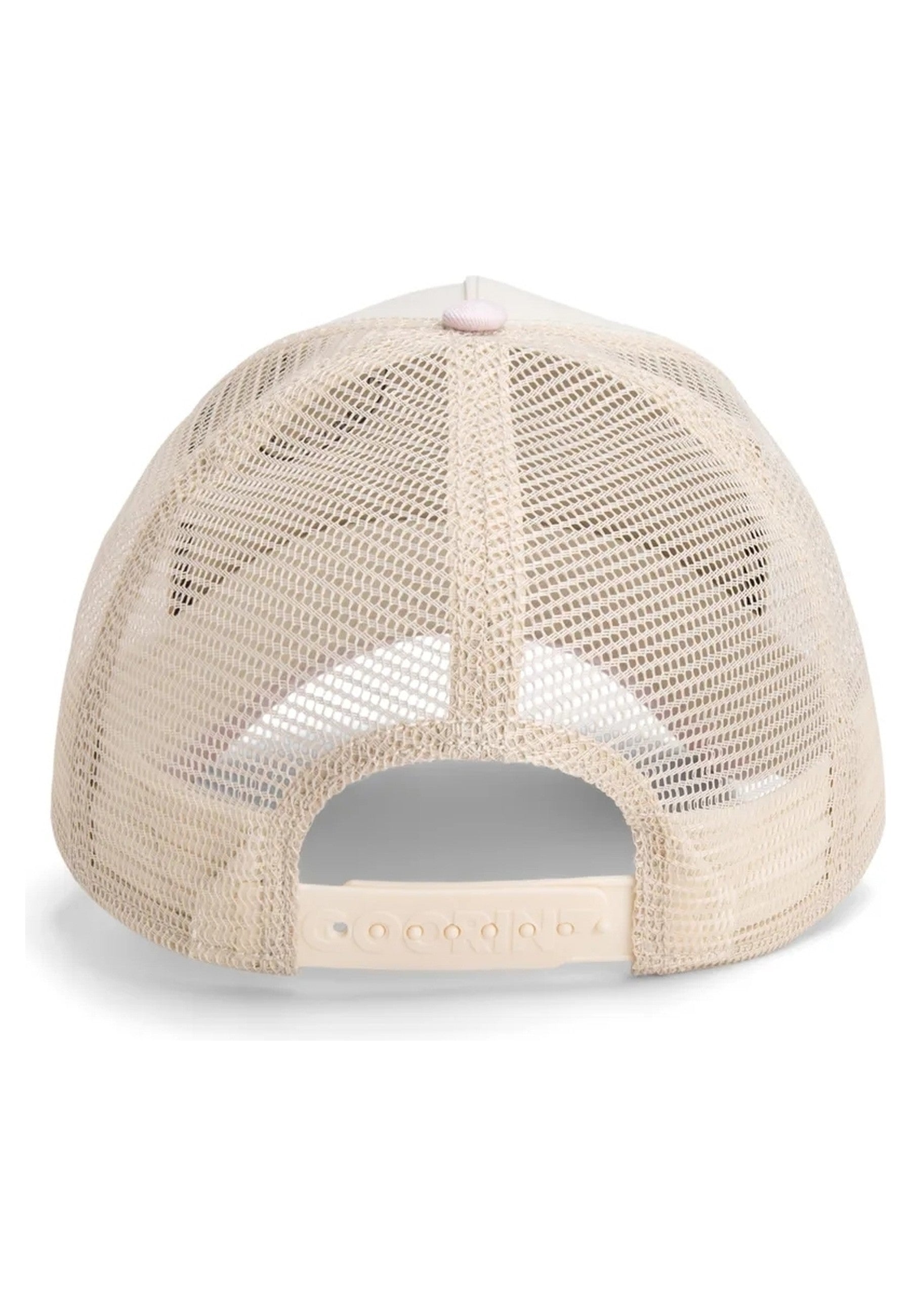 GORRA GOORIN BROS BEIGE/ROSA CALAVERA THE CANCELLED SKULL TRUCKER CAP