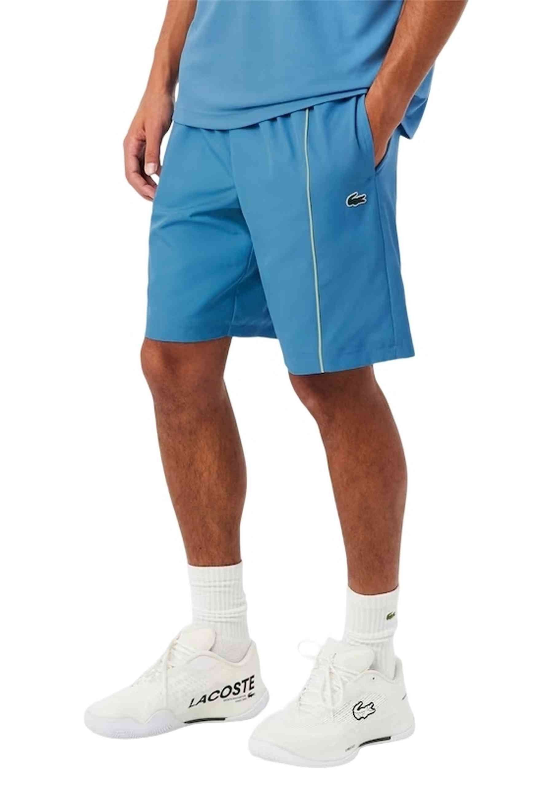 SHORT LACOSTE AZUL DIAMOND TAFETA RIBETED SHORT