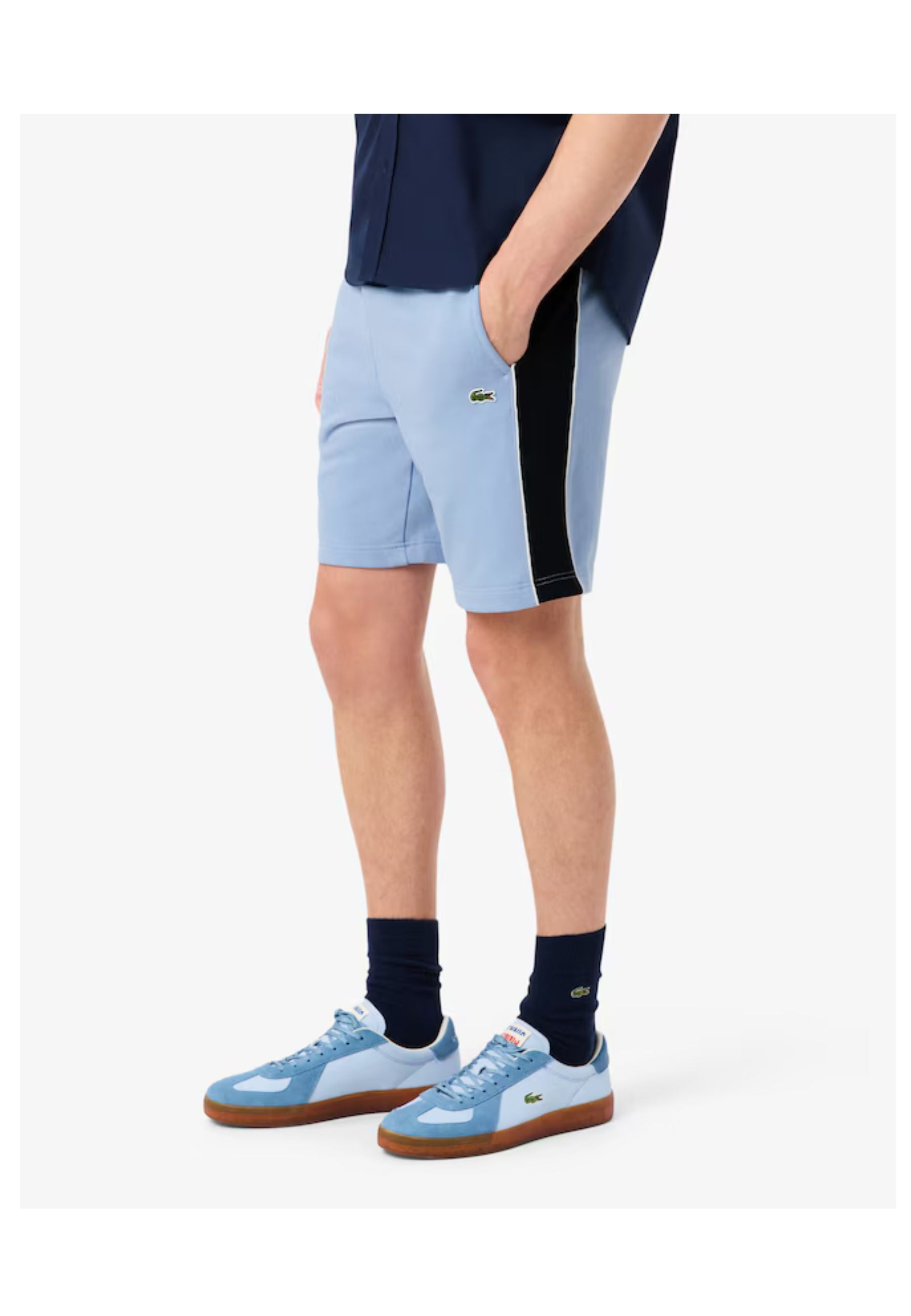 SHORT LACOSTE CELESTE COLOUR BLOCK FLEECE SHORT