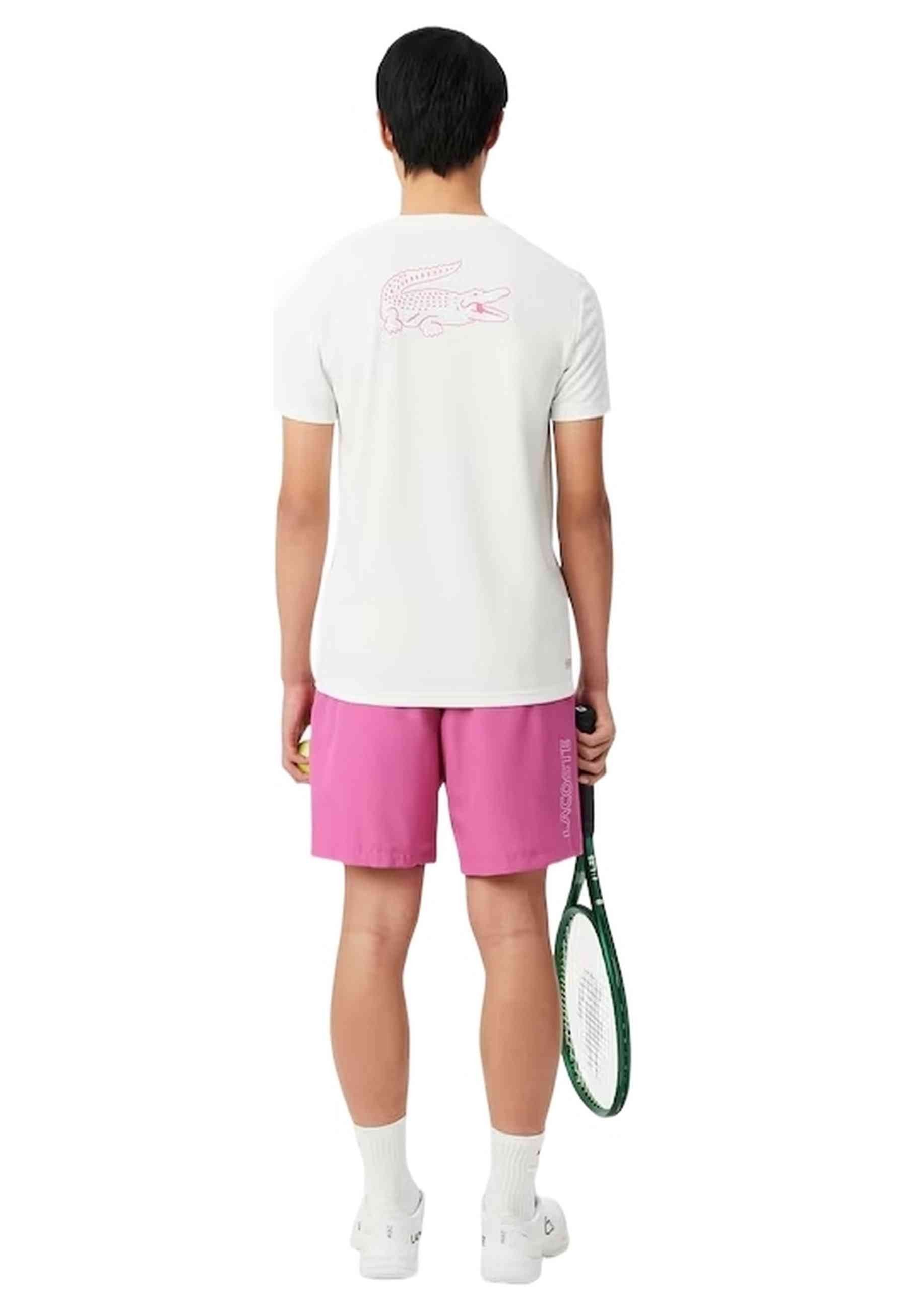 SHORT LACOSTE FUXIA DIAMOND TAFETA RIBETED SHORT