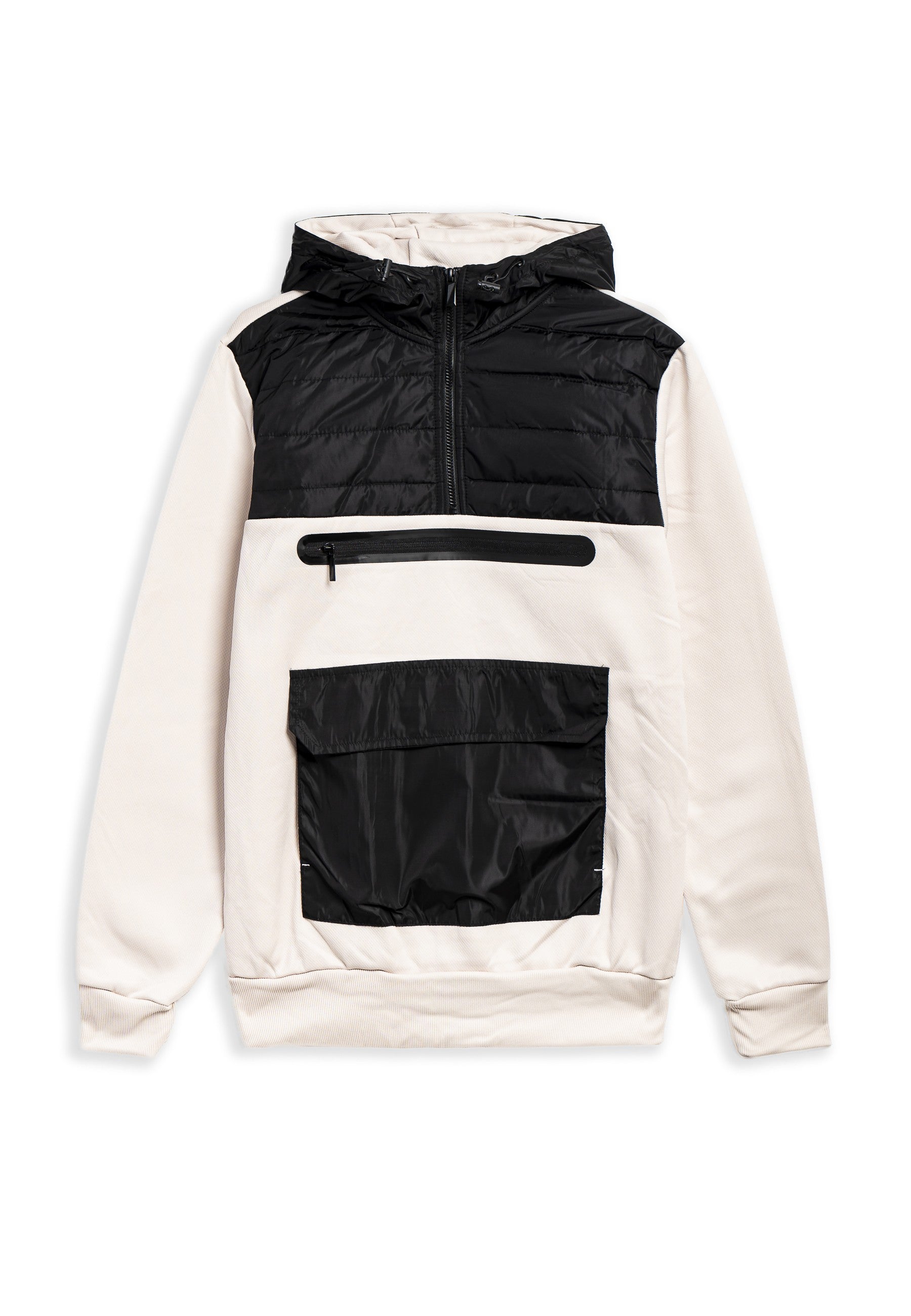 SUDADERA BEIGE FRONT POCKET HOODIE