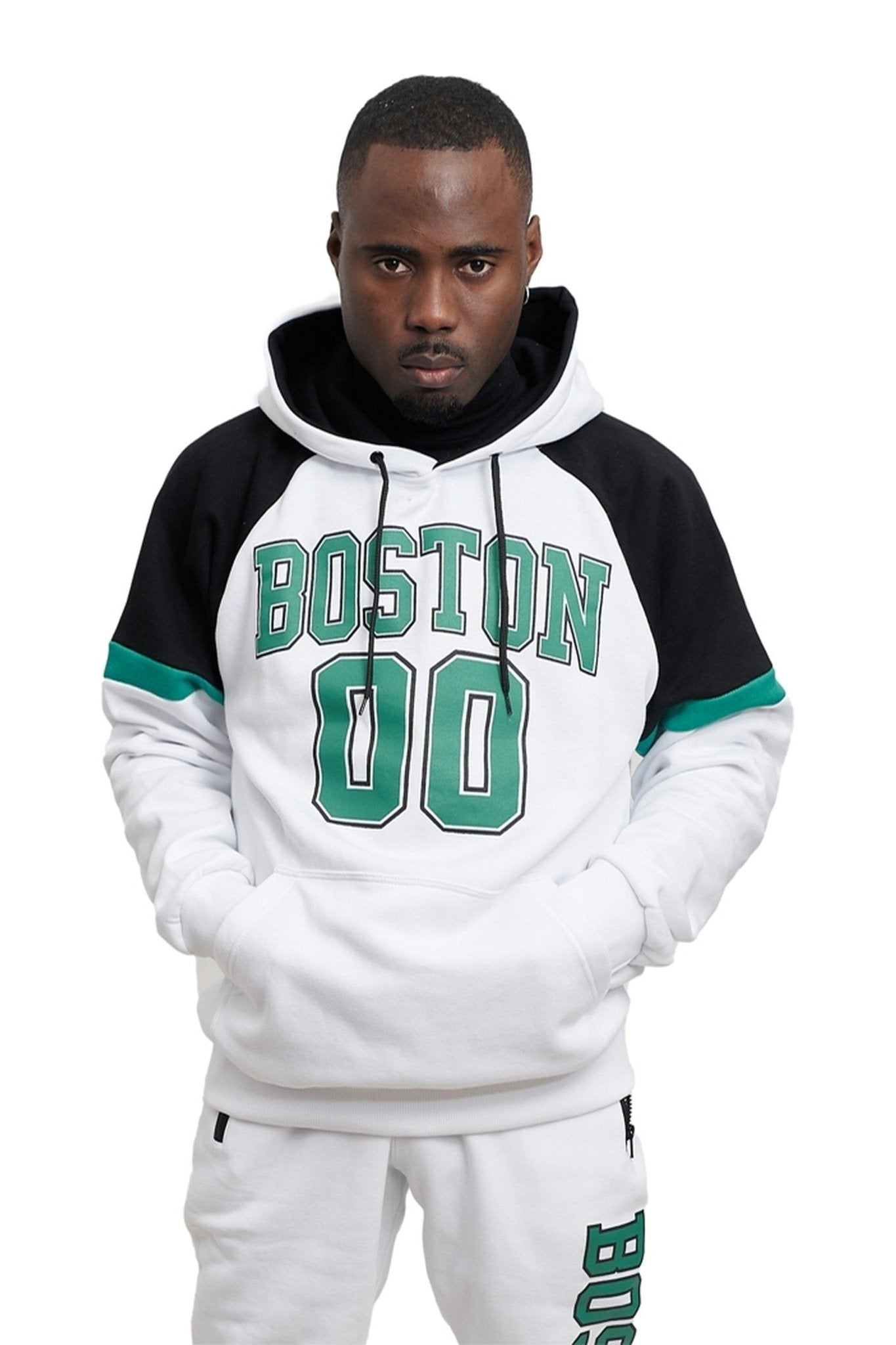 SUDADERA BLANCA BOSTON 00 STRIPED HOODIE - AREA ZERO